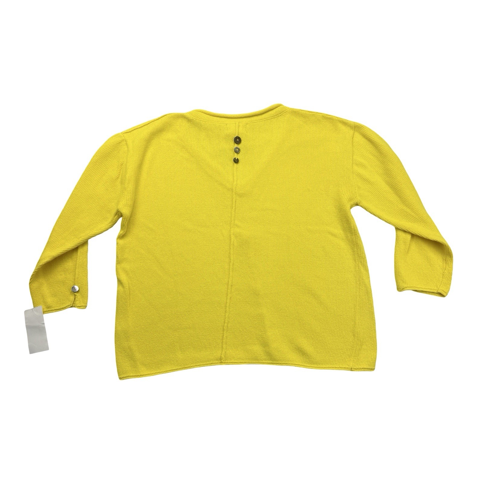 Pure Knits Neon Buddha Sweater Womens Large L Iris Pullover Electric Yellow NWT