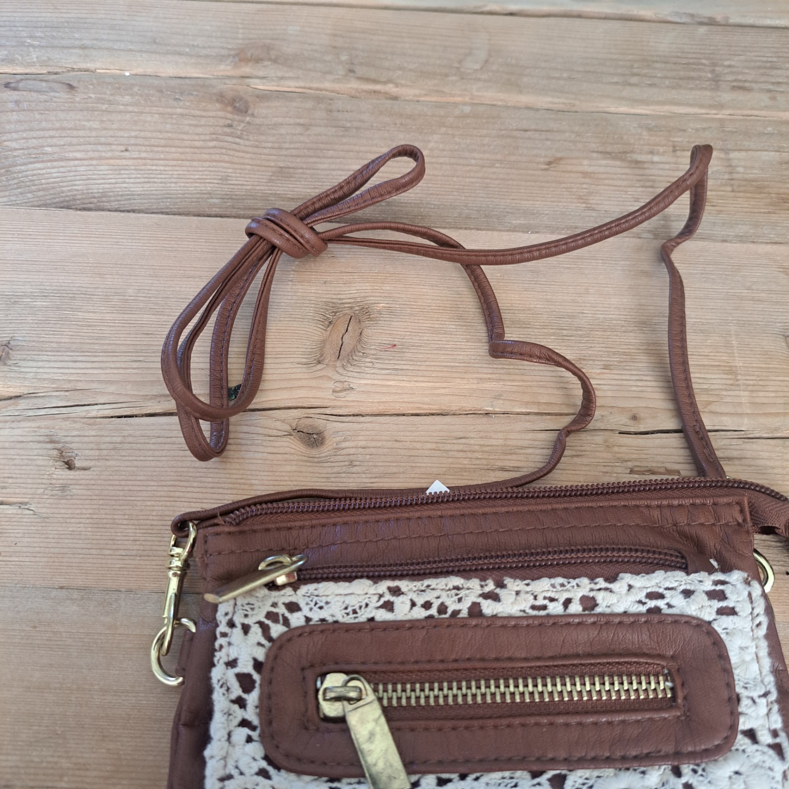 Purse Small Crossbody With Lace and Pockets JC Penny’s Wristlet & 26″ Strap drop