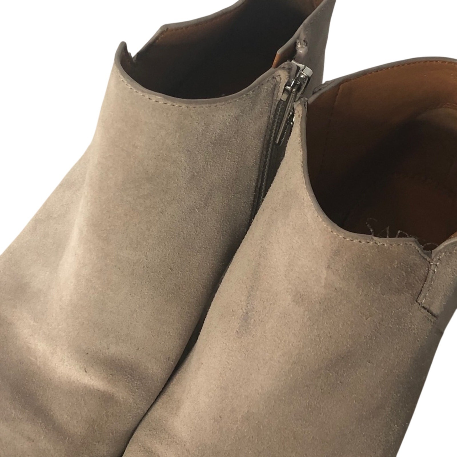 Franco Sarto Spectra Womens Suede Ankle Booties Size 6.5 Tan Pointed Toe