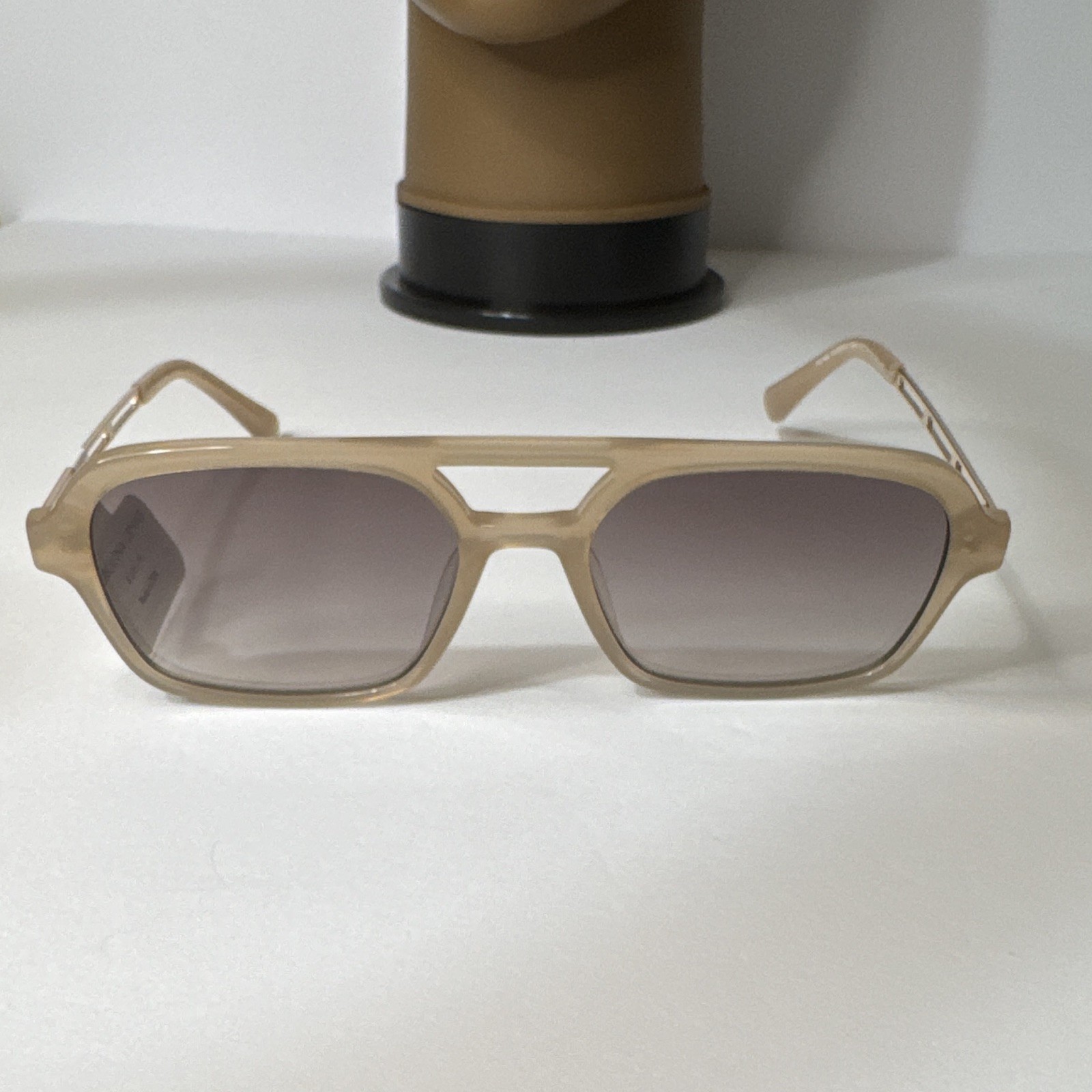 Carolina Lemke Berlin CL9203-02 Women’s Square Beige Gray Gradient UV400 145mm