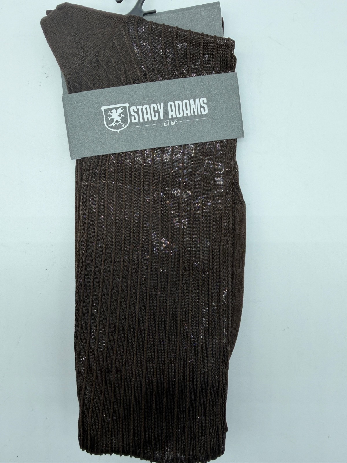 NEW ONE PAIRS STACY ADAMS OVER THE CALF SLICk SILKY RIBBED MEN’S DRESS SOCKS
