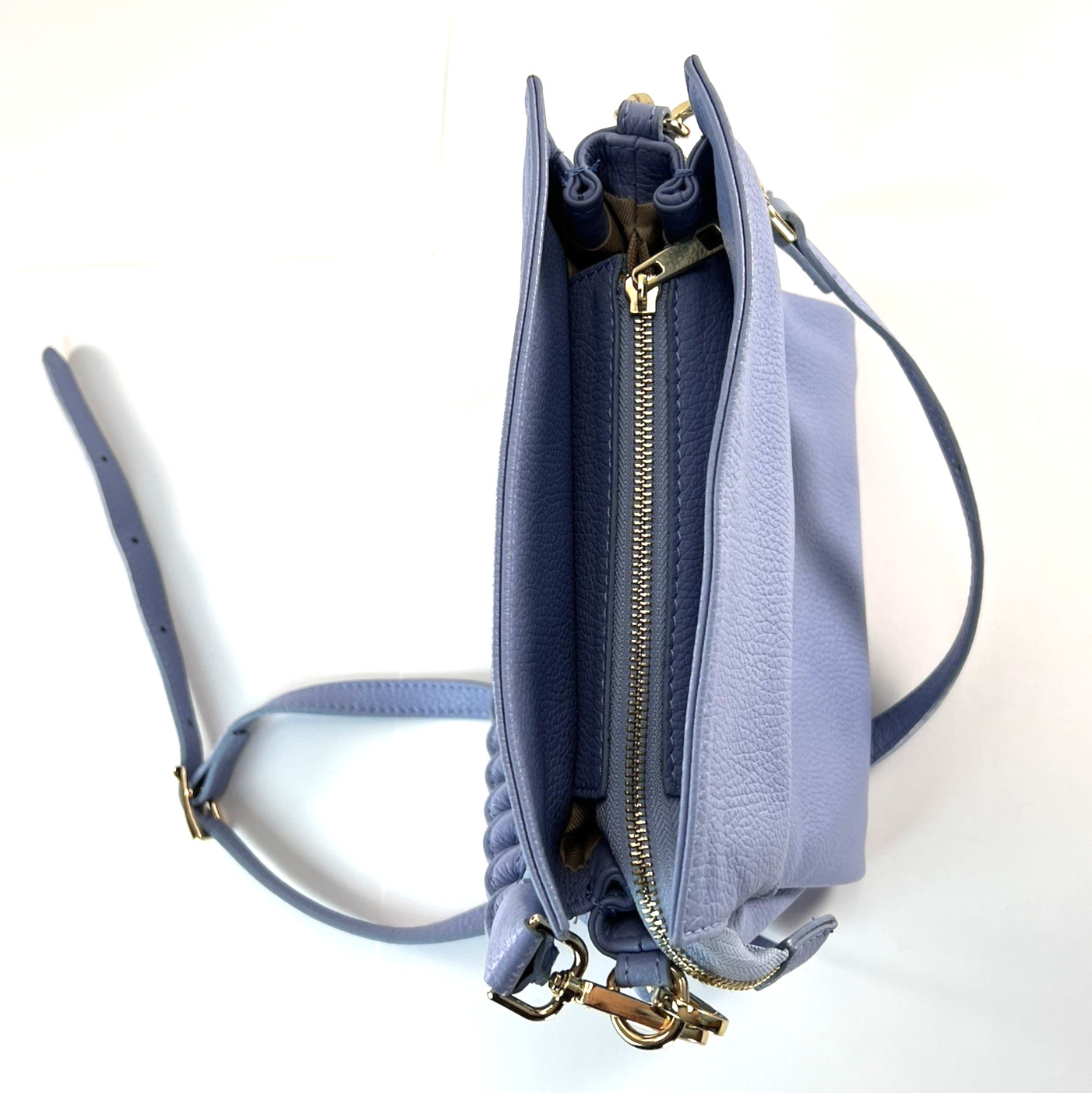 NEW! Italian Genuine Pebbled Leather Purse Combination Handbag/Crossover Design