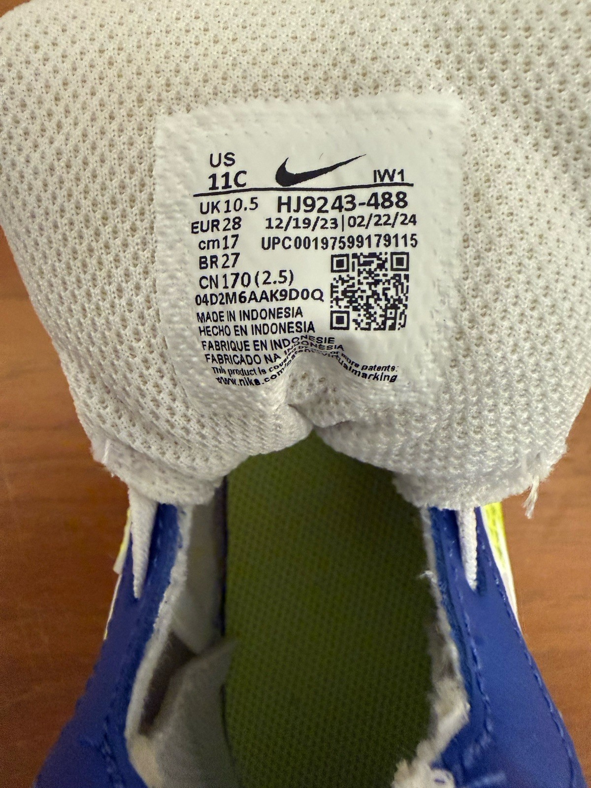 Nike Court Borough Mid Kids Blue White Leather 11c Sneakers Shoes HJ9243-488