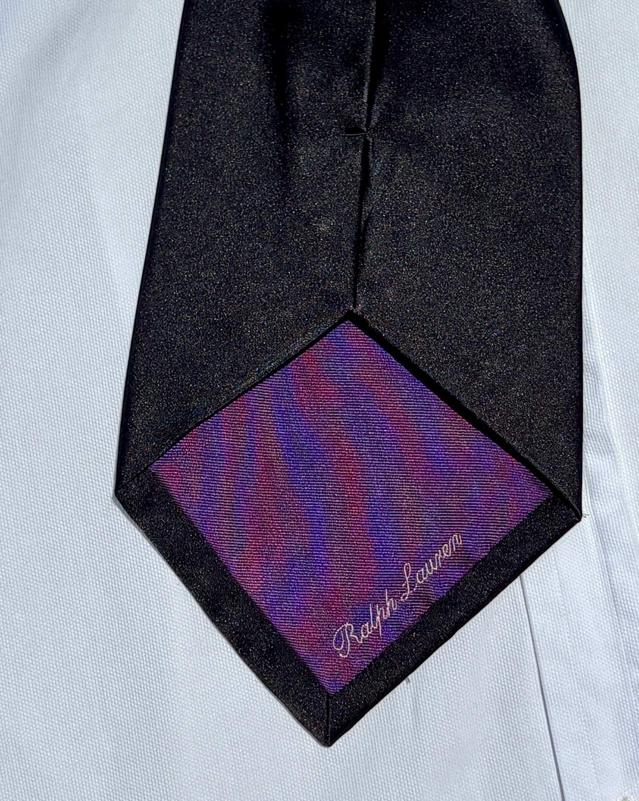 Ralph Lauren Purple Label Gentleman’s Solid Black Silk Necktie – Italy – $235.00
