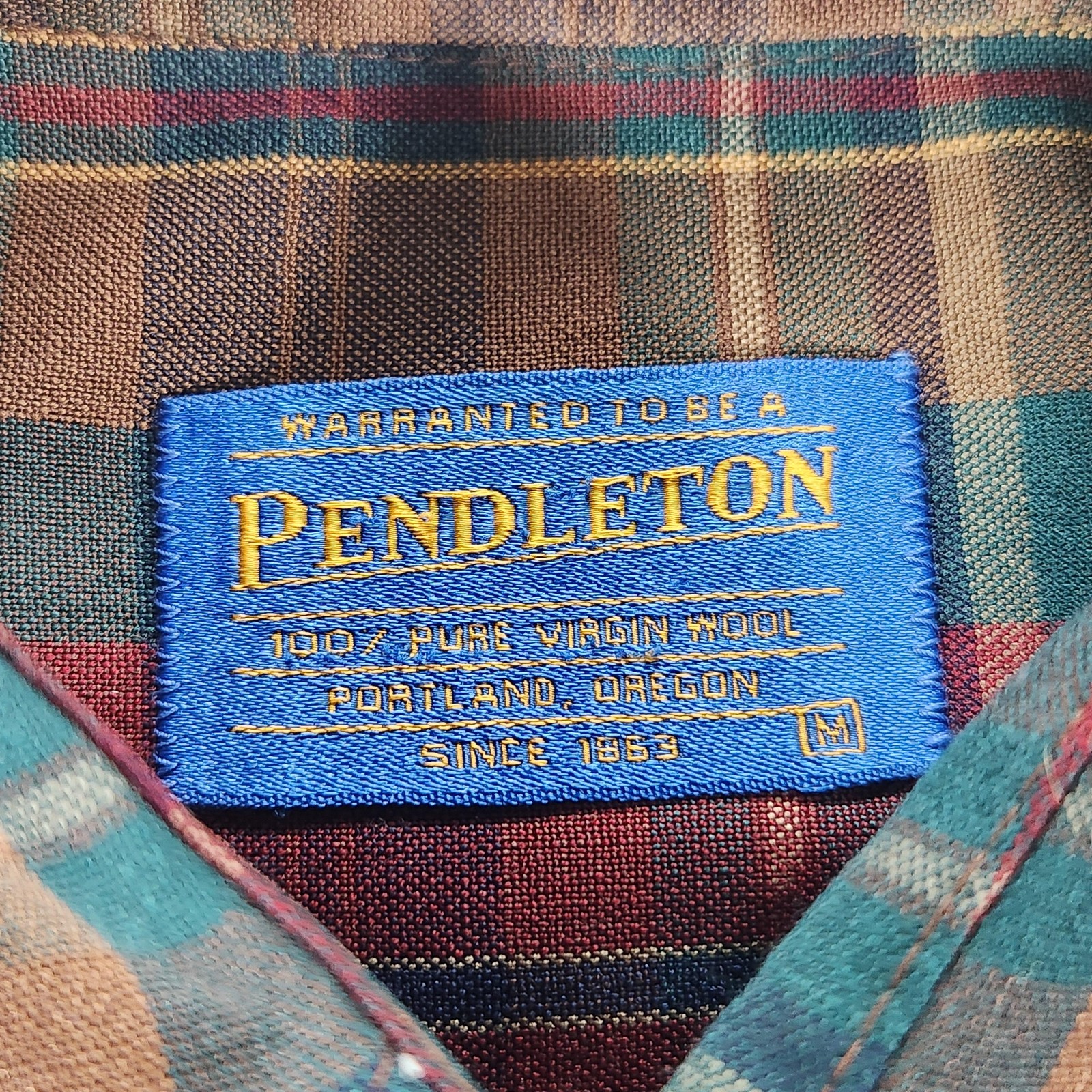 Vintage Pendleton Sir Pendleton Shirt Mens Medium Plaid Wool Made USA 90s