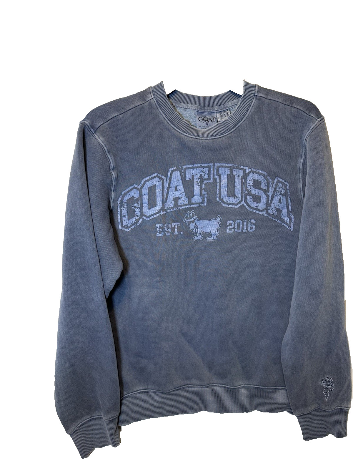 GOAT USA Linden Crewneck Sweatshirt Pepper Gray Men’s XS Vintage Wash