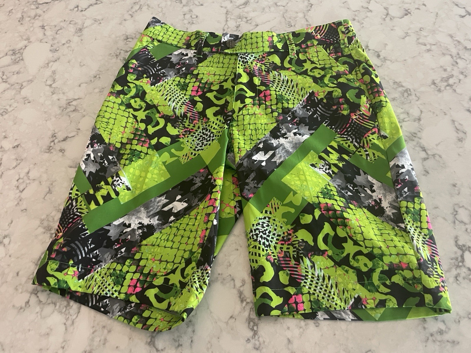 Loudmouth Shorts Mens 32 Golf Performance Preppy Green