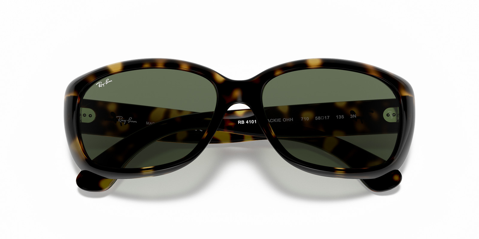 Ray-Ban Jackie OHH Light Havana/Green 58 mm Women’s Sunglasses RB4101 710 58-17