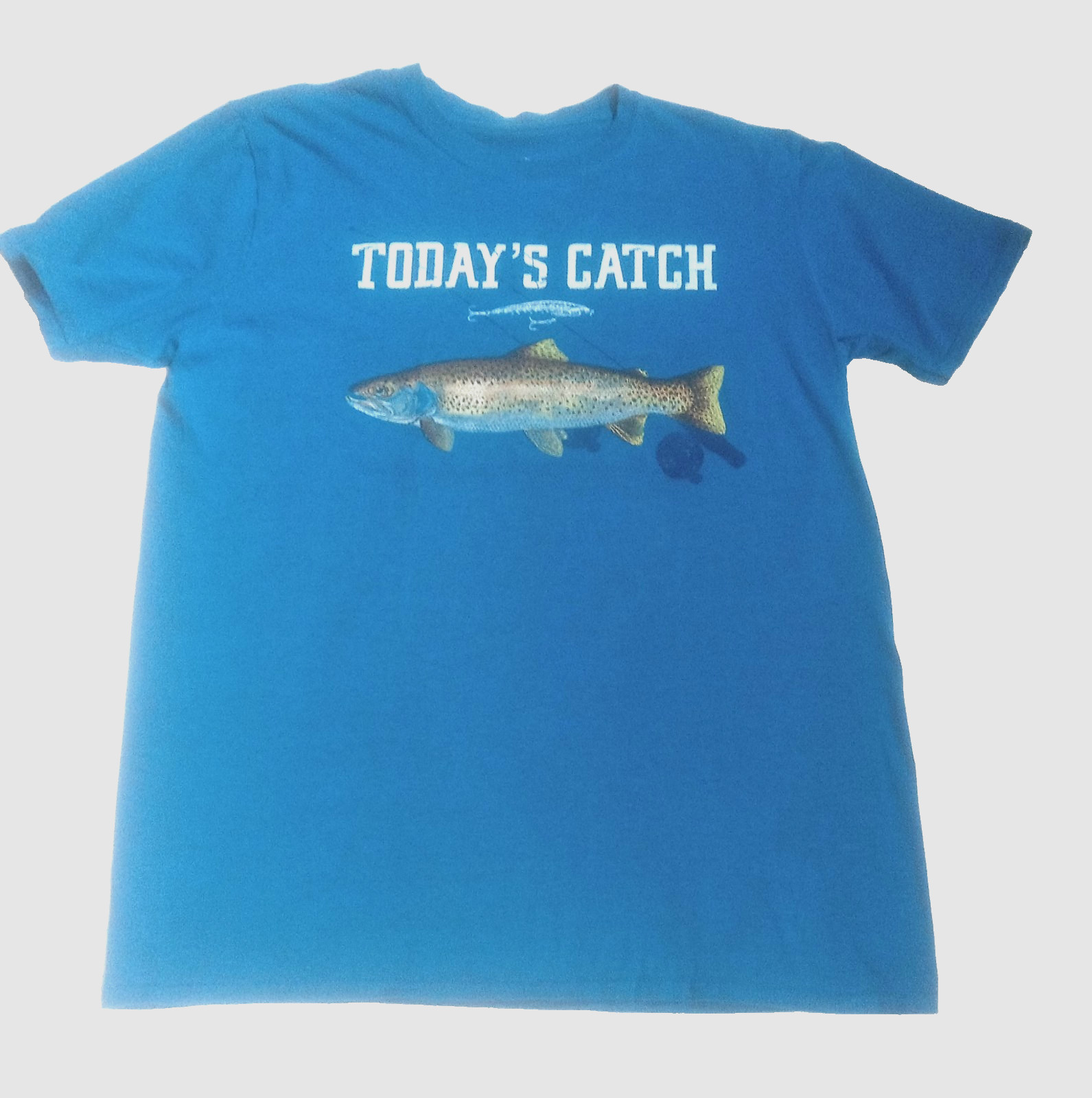 Academy Sports Mens Size Large Fishing T-shirt Cotton/Polyester Blend