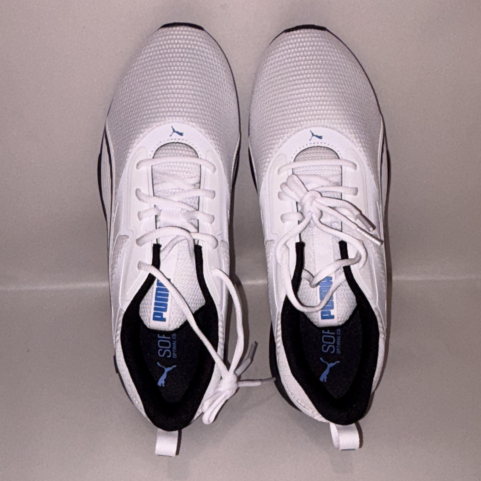PUMA SoftFoam+ Men’s Low Top Lace-Up Sneaker White/Black/Blue Rubber