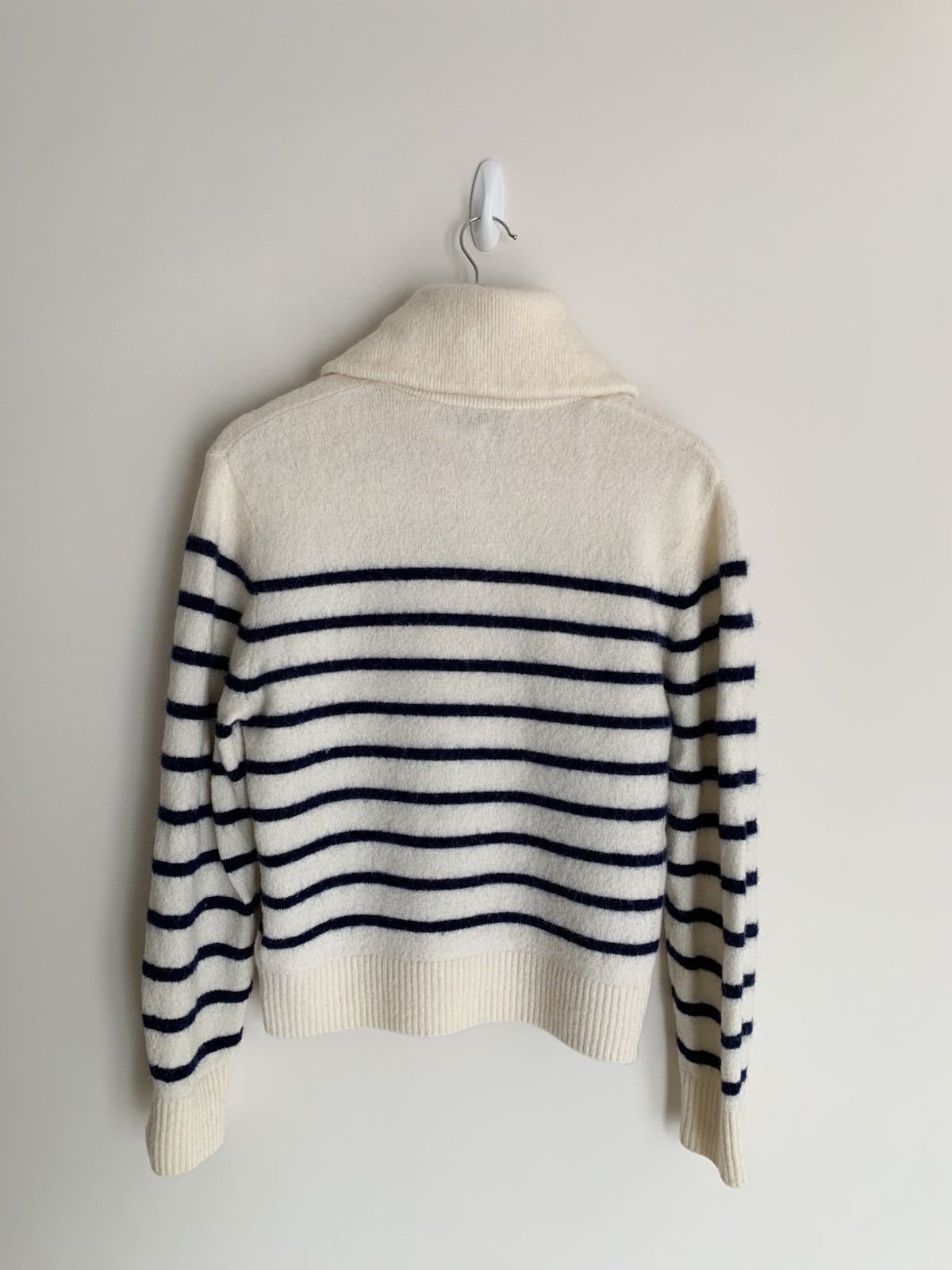 & Other Stories Paris Atelier Striped Alpaca Blend Jumper Cream & Navy Size S