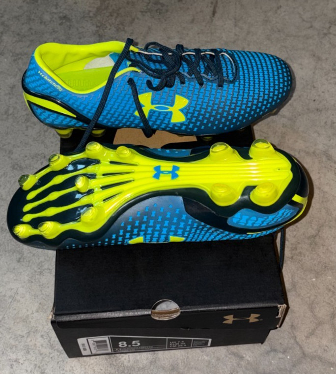 Under Armour Cleat – Men’s 8.5 ClutchFit Force FG (Neon Yellow/Blue), New in Box