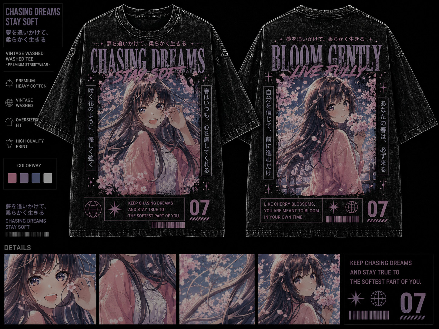 Chasing Dreams Stay Soft Vintage Washed Graphic Tee Streetwear