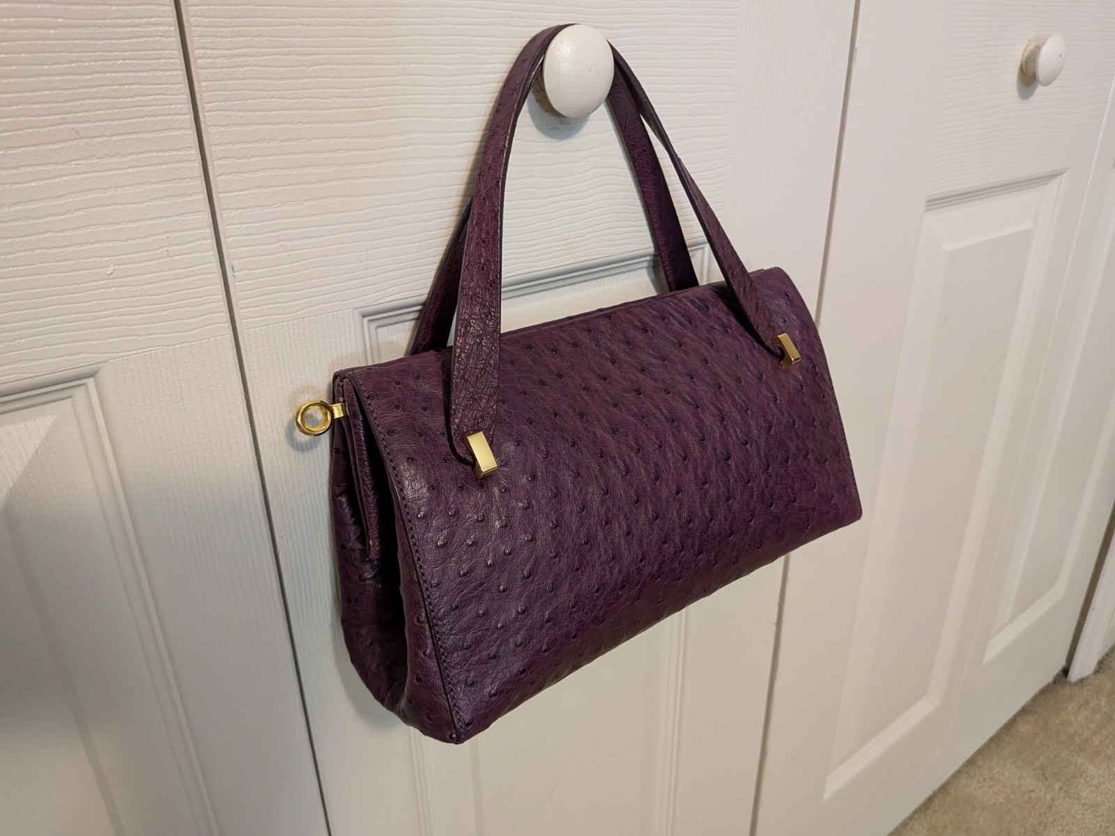 GORGEOUS! Mauro Governa for Suarez New York PURPLE OSTRICH TOTE