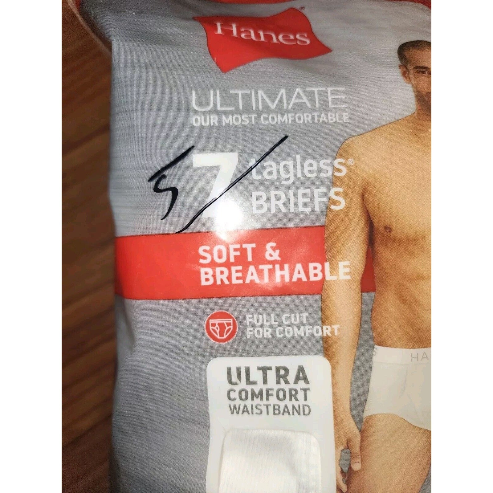 Hanes Briefs 5-Pack Men’s Tagless Underwear White ComfortSoft Waistband Sz XL