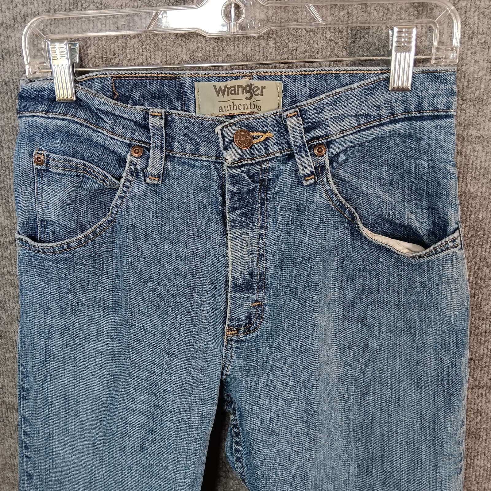Wrangler Authentics Straight Leg Jean Blue Denim Cotton Stretch Medium Wash