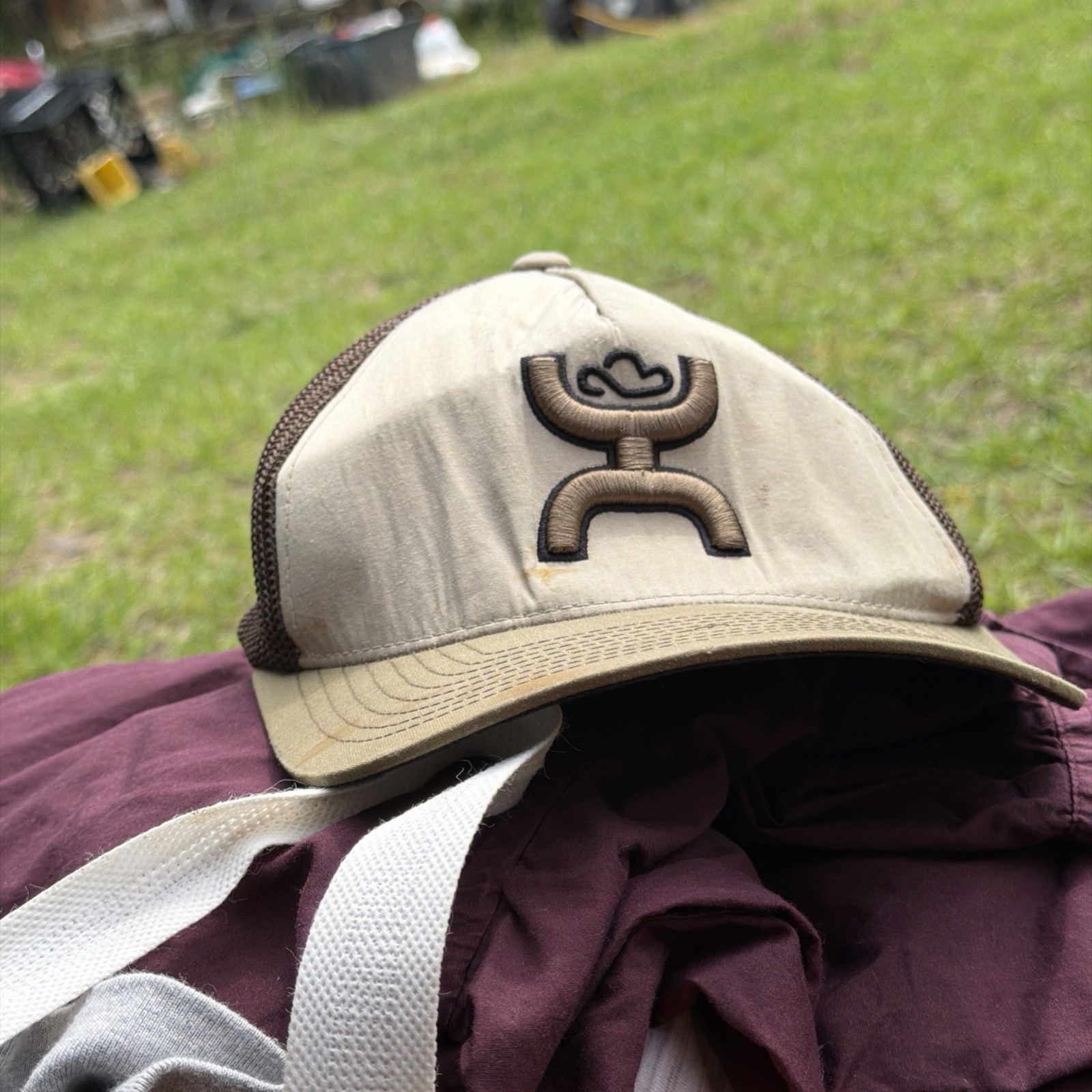 Hooey Cactus Ropes Country Southern Flex Fit Western Hat Khaki Brown Colorway !!