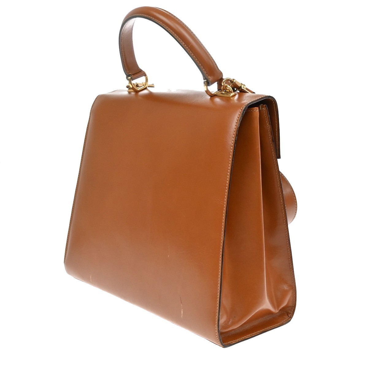 GUCCI Lady Lock 2Way Shoulder Hand Bag Leather Brown Gold Italy 76CB076