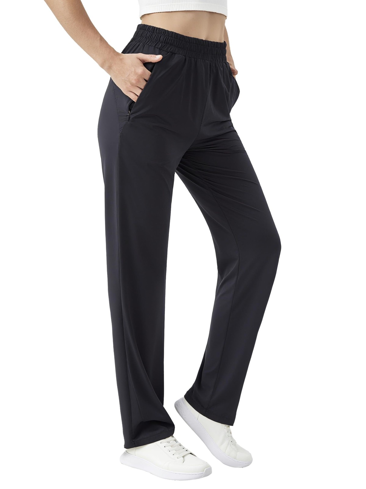 Tall Women’s Extra Long Joggers Quick Dry Running Pants Black Inseam 31-33in XL