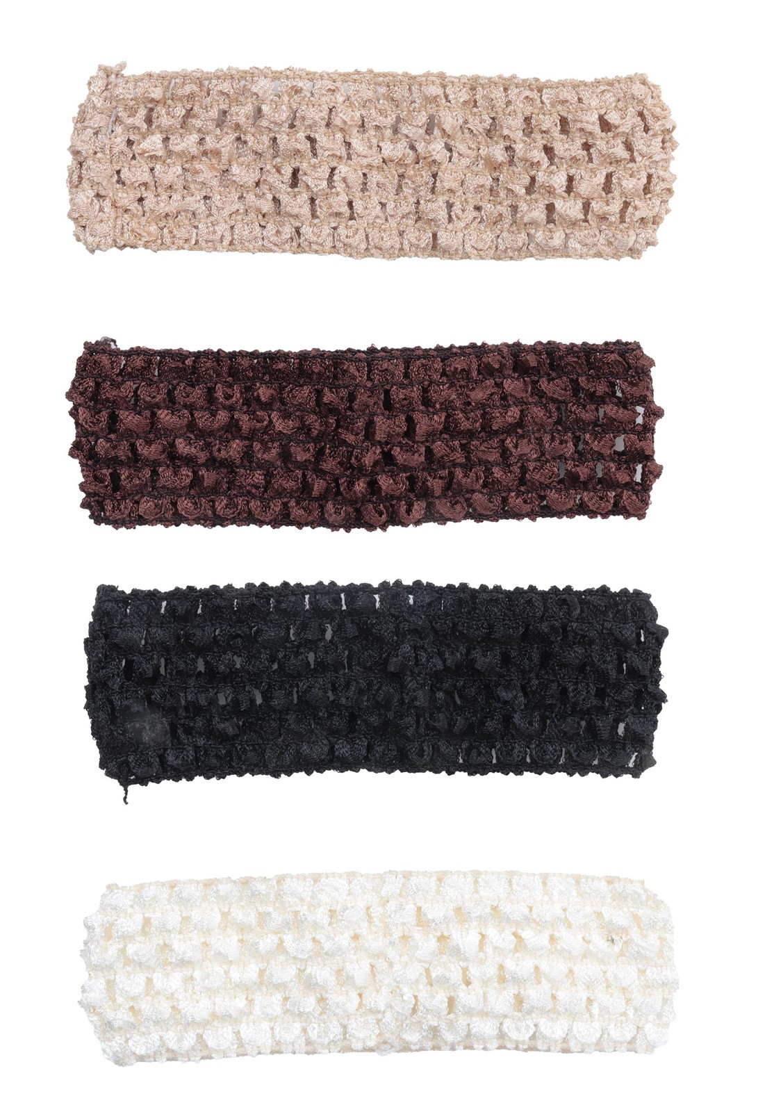 Ruwado 4 Pcs Crochet Headbands Multi Color Soft 4 Count (Pack of 1), Black