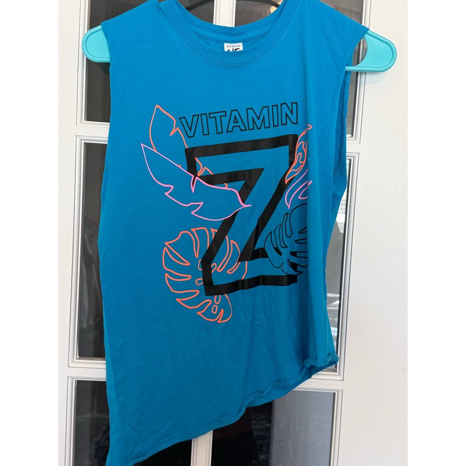 Zumba Wear Vitamin Z Turquoise Blue Sleeveless Muscle Tank Top XS/S