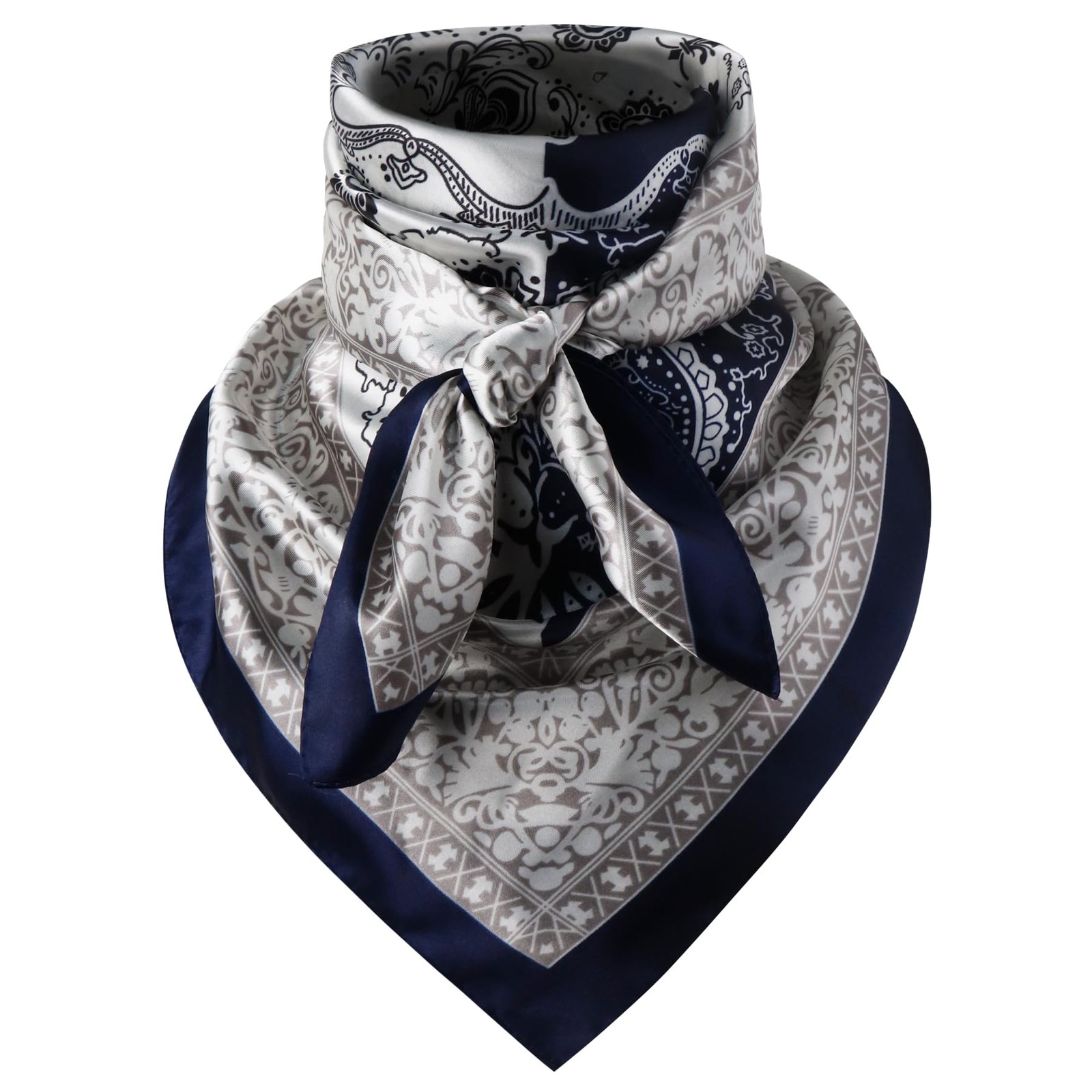 35 Inch Wild Rag Cowboy Bandana Scarves for Men, Large Neckerchief Silk Feel …