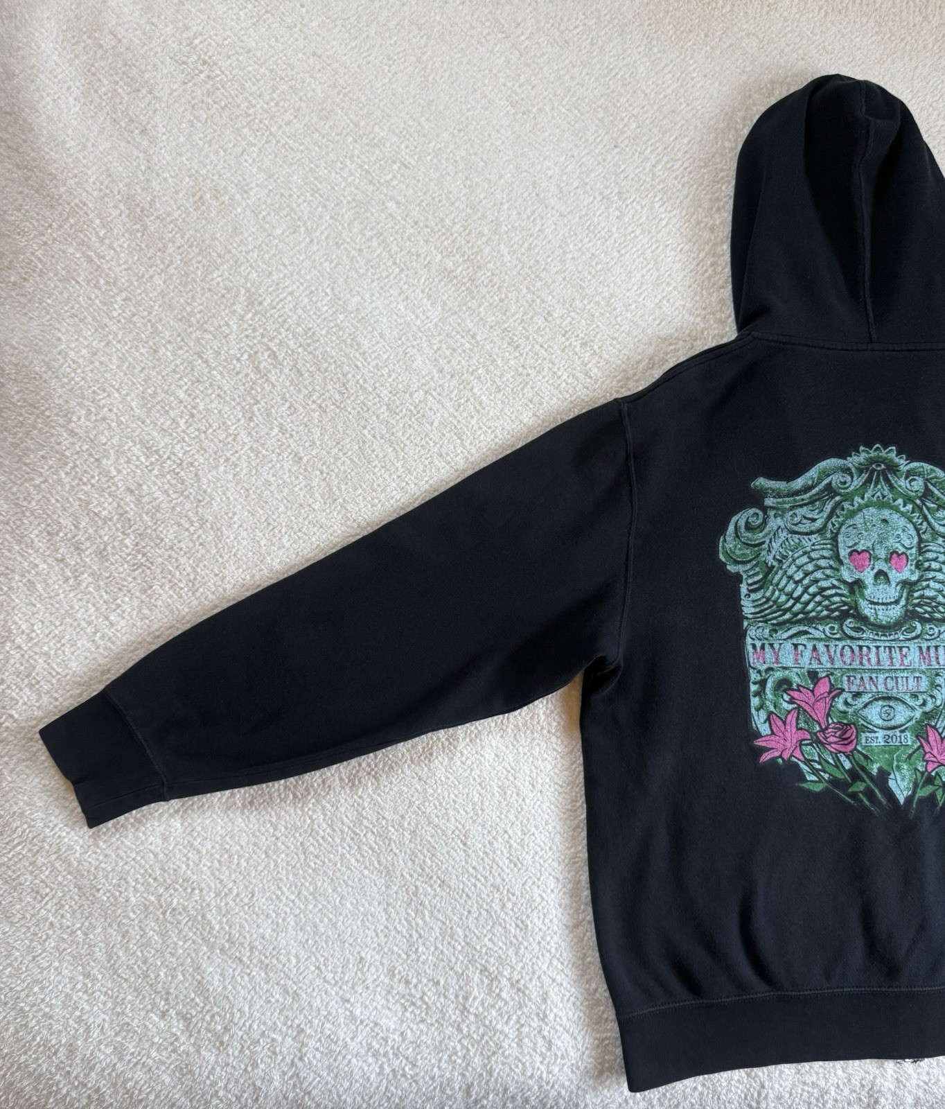 My Favorite Murder Fan Cult Black Zip Up Hoodie Tombstone Graphic Size L