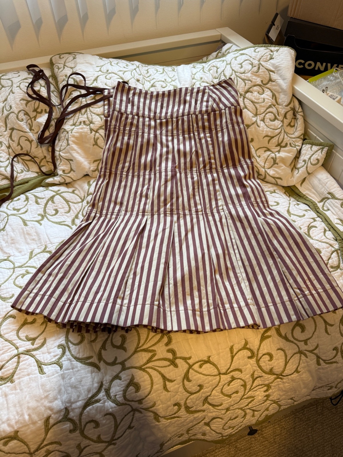 Krista Larson Striped Wrap Skirt for All Occasions OS 100% Cotton