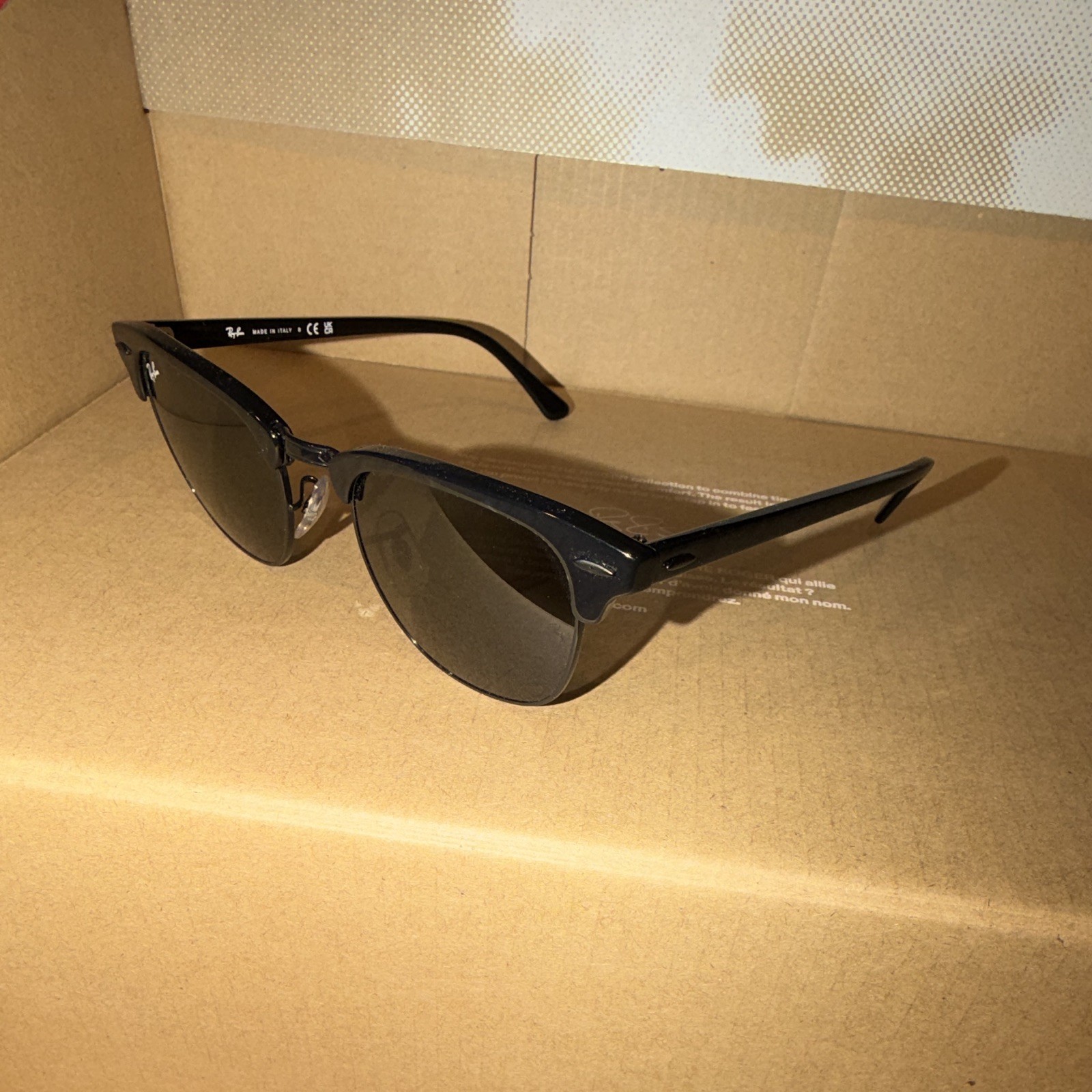 Ray-Ban Clubmaster RB3016 Black Half Frame Gray Tinted UV400 140mm 49-21