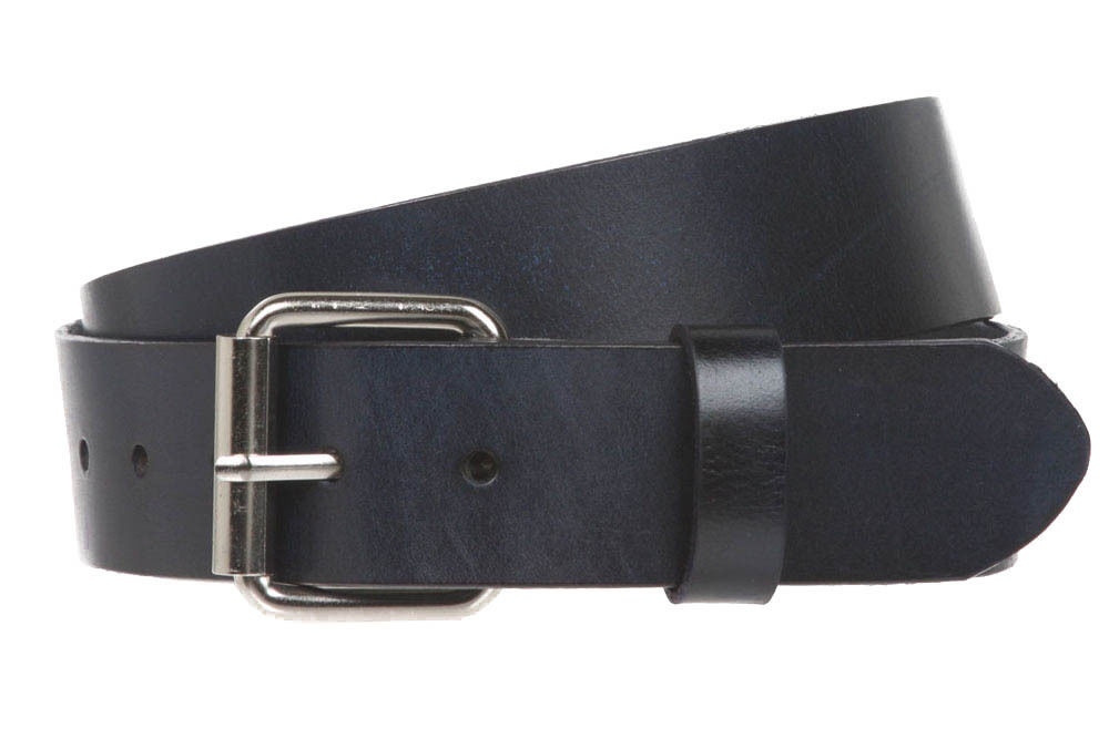 Black Leather Belt Heavy Duty 4mm Thick 1 1/2″ or 38mm Wide Removable Buckle
