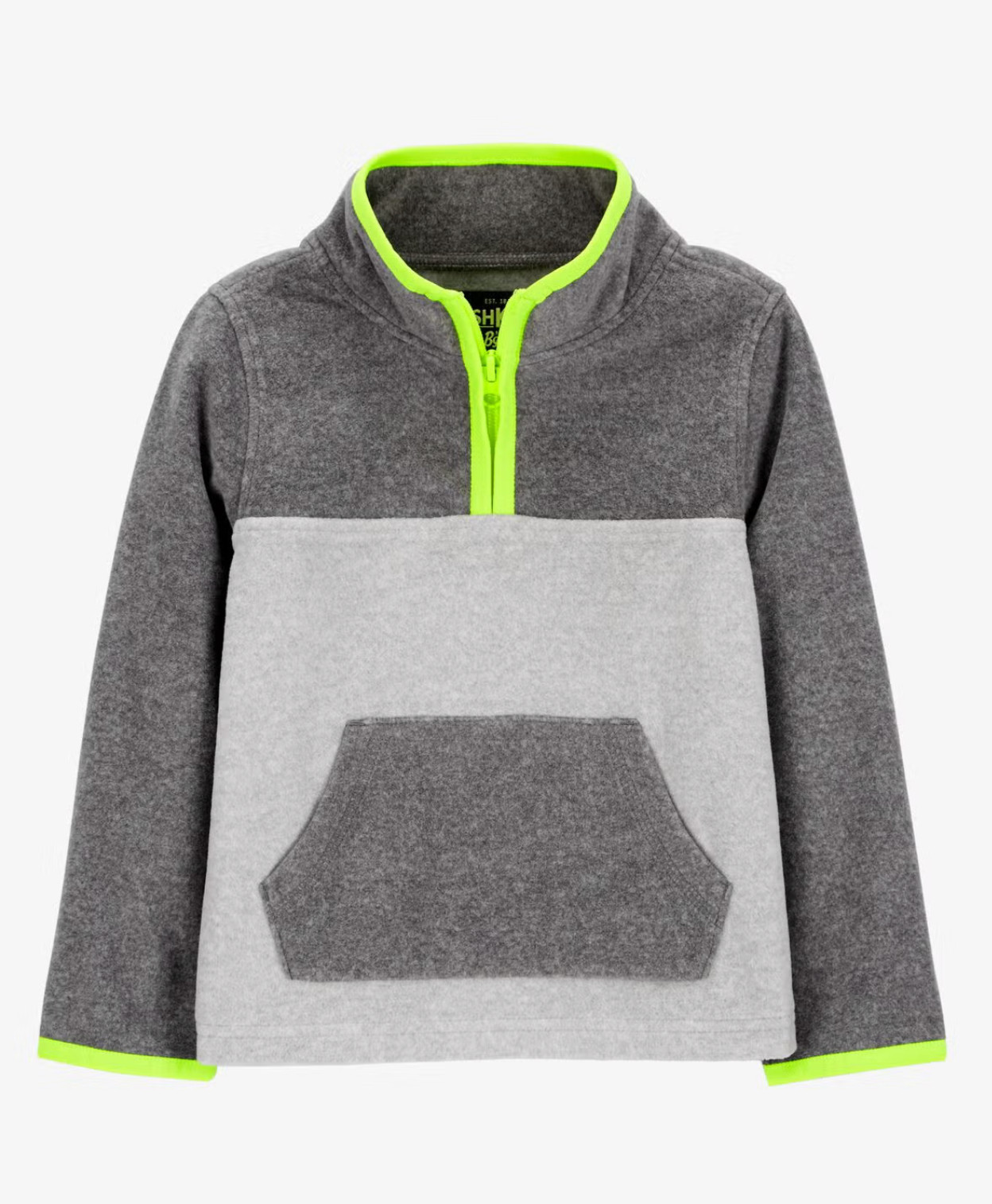 NWT OshKosh Boys Micro fleece 1/4 zip gray top in size 12 months