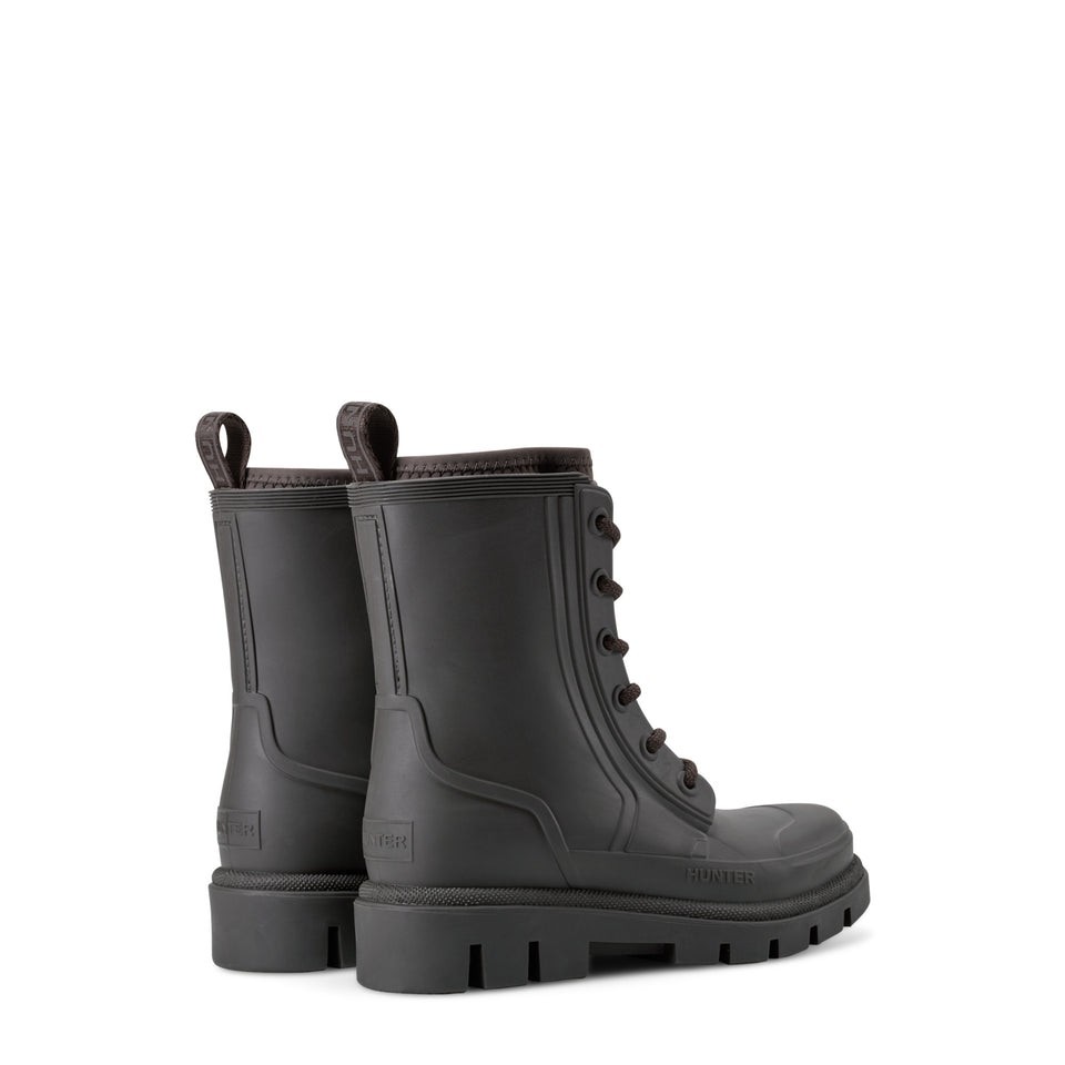 Hunter Diana Waterproof Lace Up Rain Boots Dark Brown Gray Neoprene Women’s 9 M