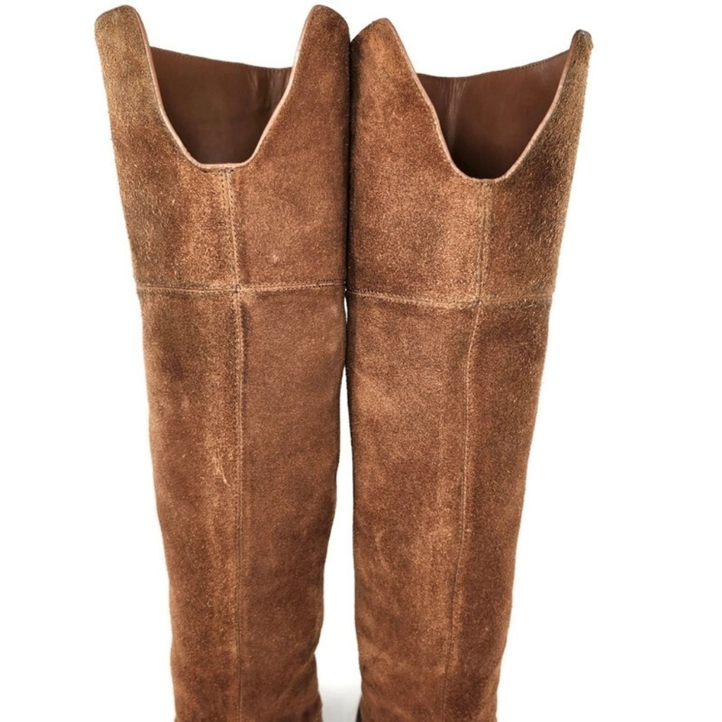Michael Kors Regina Sz 7.5 Brown Suede Pull-On Tall Over-The-Knee Riding Boots