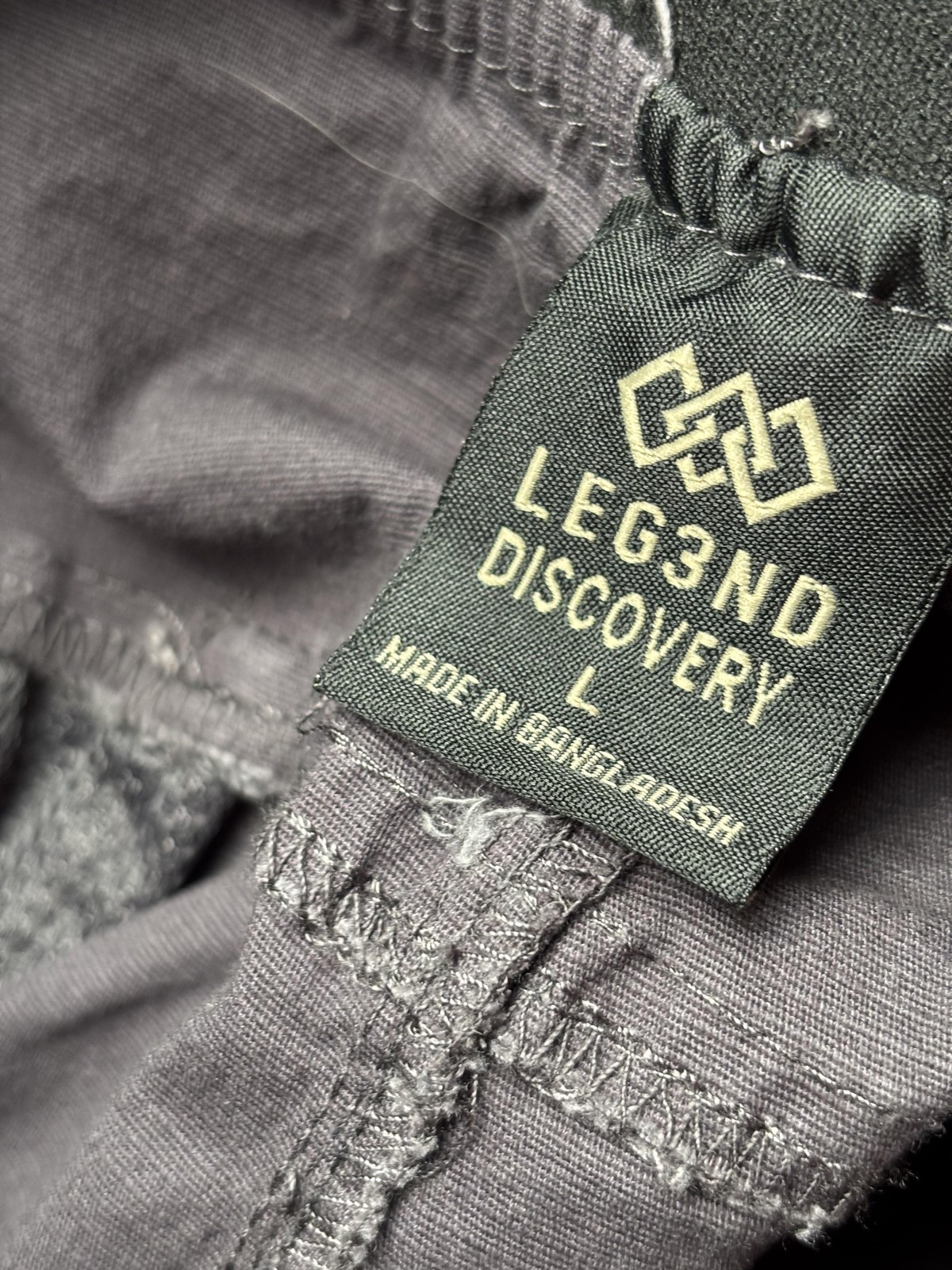 LEG3ND Discovery Shorts Mens Large Gray Ripstop Drawstring Casual Elastic Waist