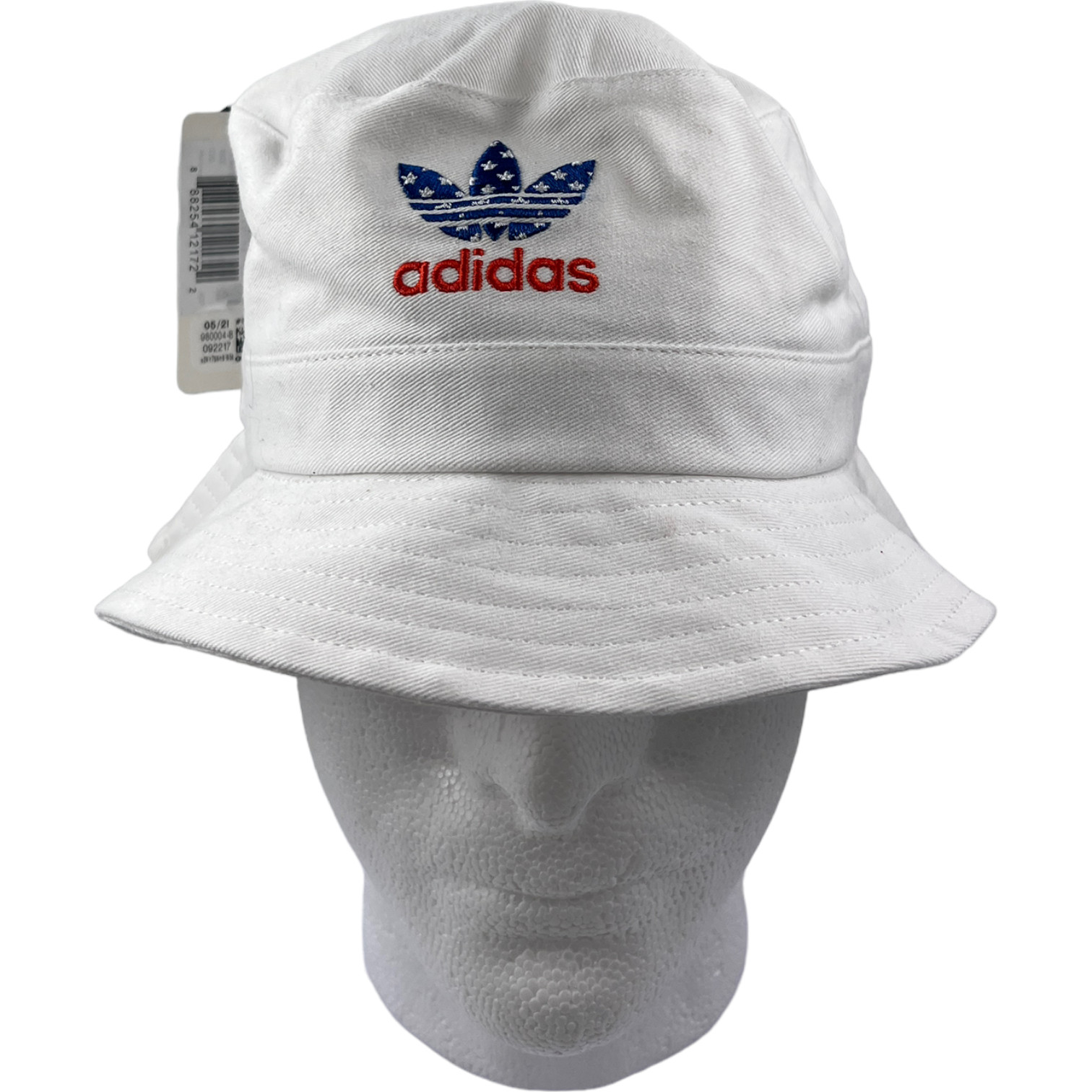 Adidas Americana Bucket Hat White Red Blue Stars Trefoil Logo New One Size