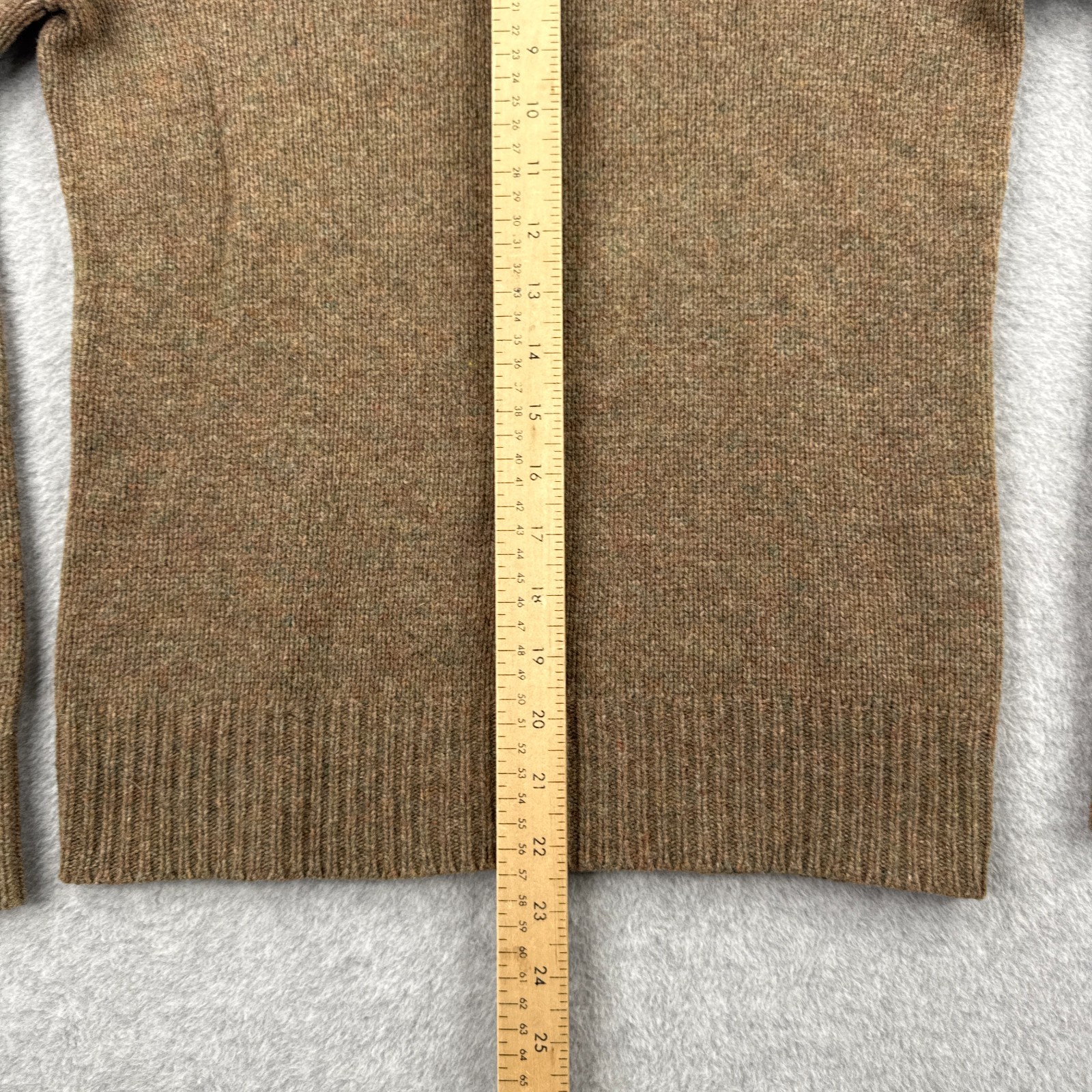 Ralph Lauren Rugby Sweater Mens Small Brown Elbow Patches 100% Wool Shawl Collar