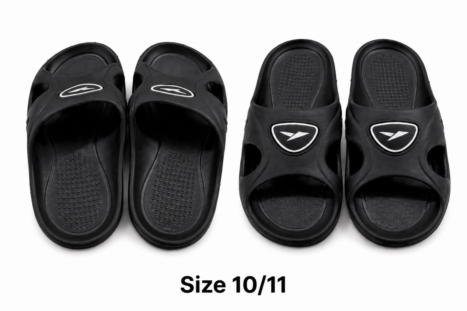 Black Slip On Slide Open Toe Sandals for Men Casual Summer Synthetic Upper
