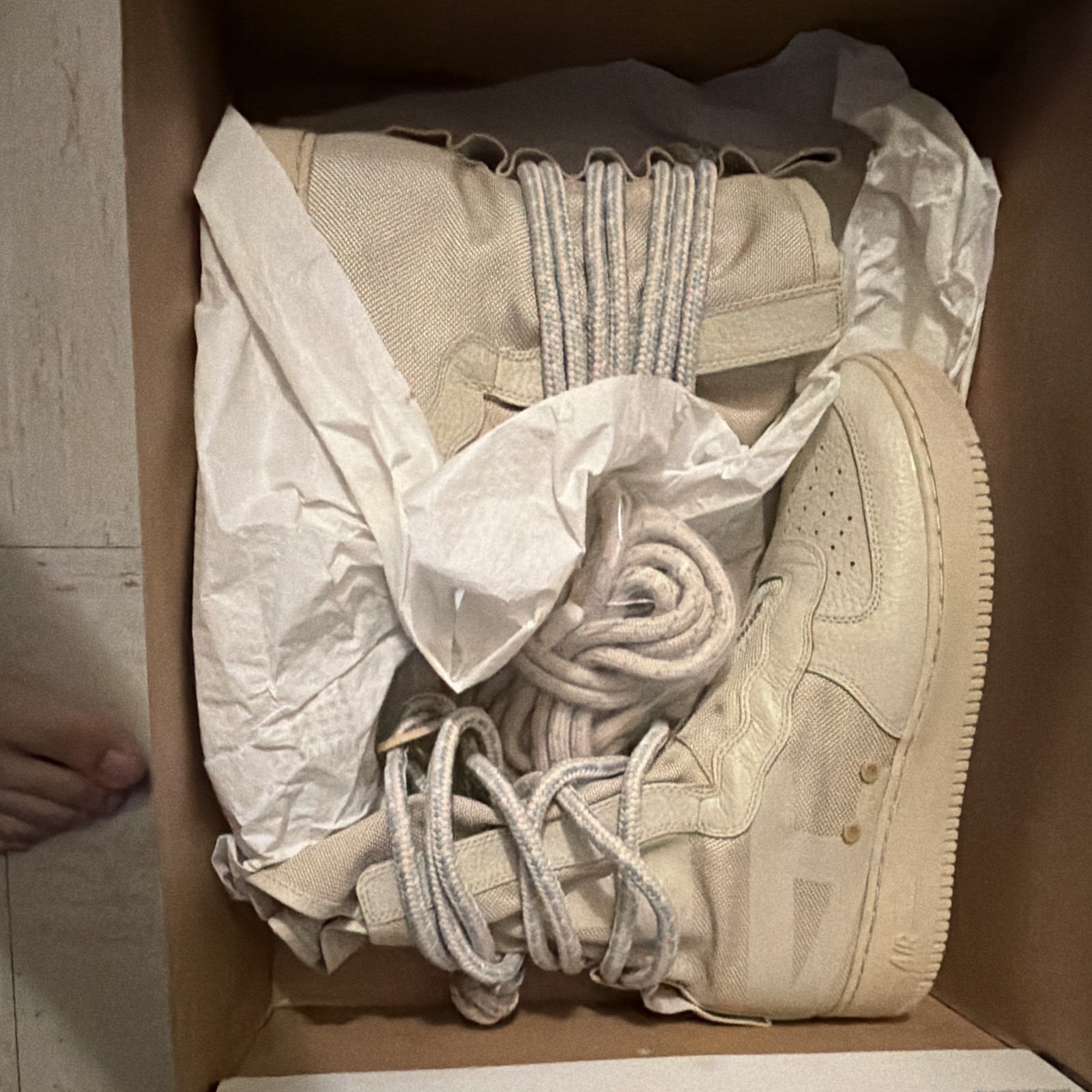 Nike SF Air Force 1 High Top Rattan Beige Men’s Sneakers AA1128-200 2017