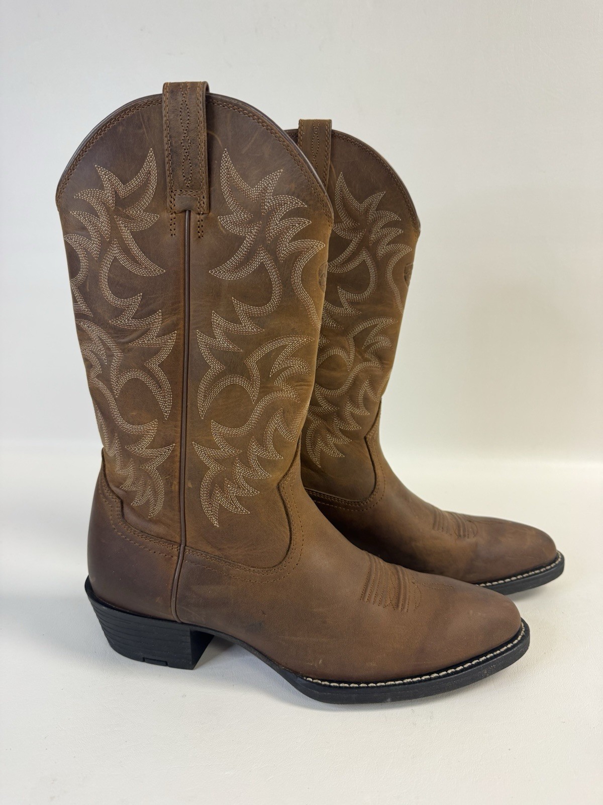 Men’s Ariat SZ 10B 34725 Heritage R Toe Western Brown Leather Boots 10002204