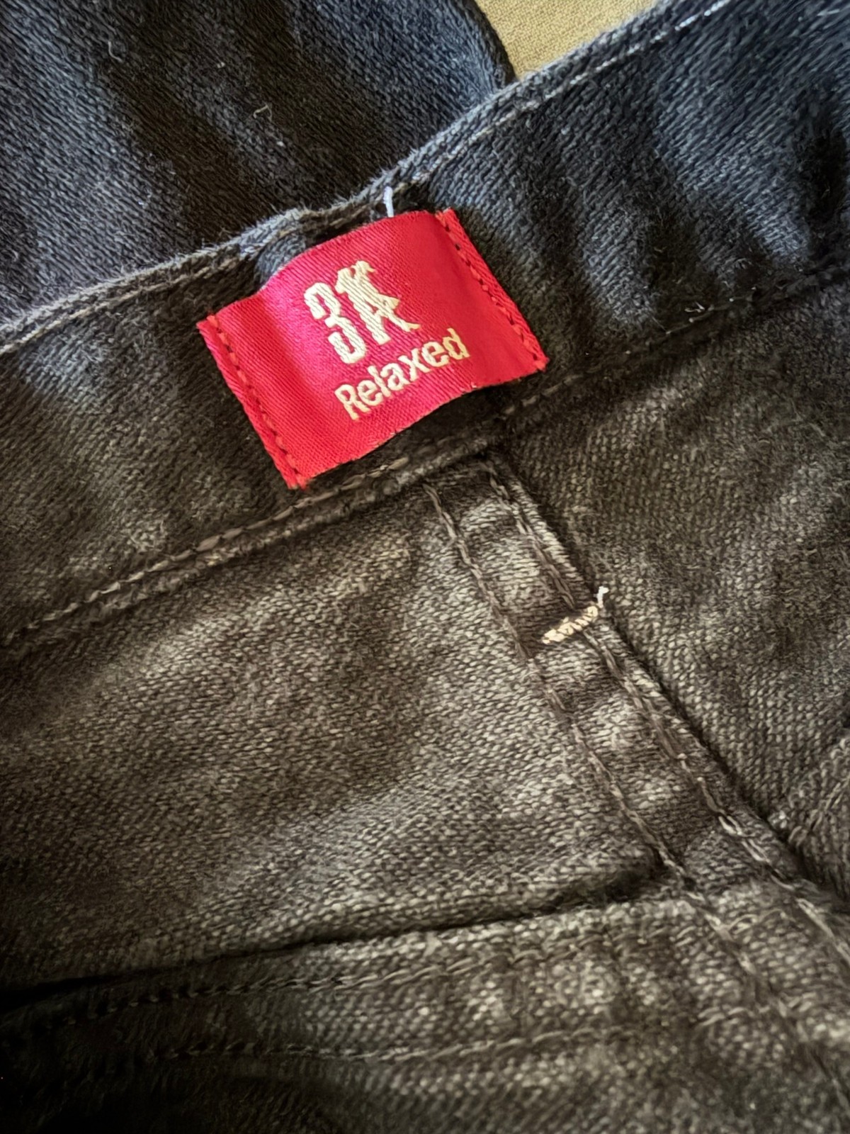 Wrangler Jeans Mens 36×36 Gray Black Denim Relaxed Fit Western Vintage Patch