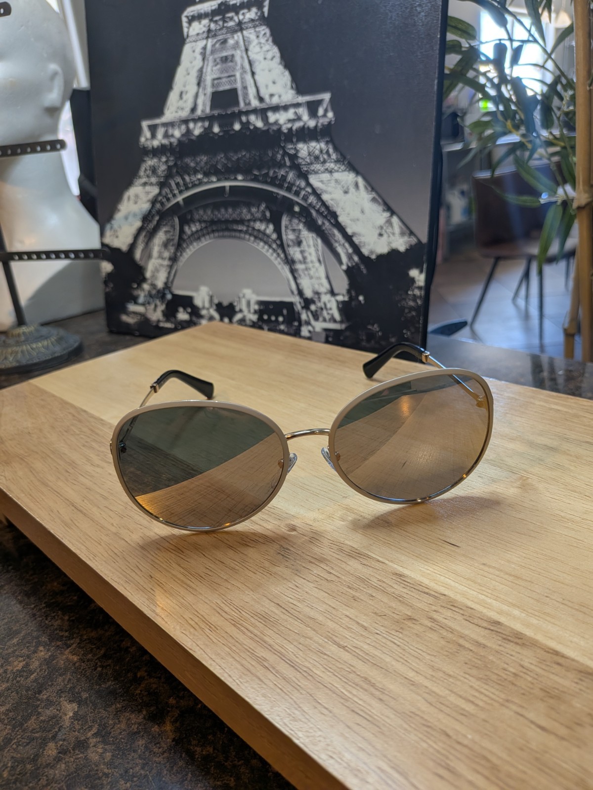 BVLGARI 6106-B Gold Black Oval Sunglasses 58-17-135 Made in Italy