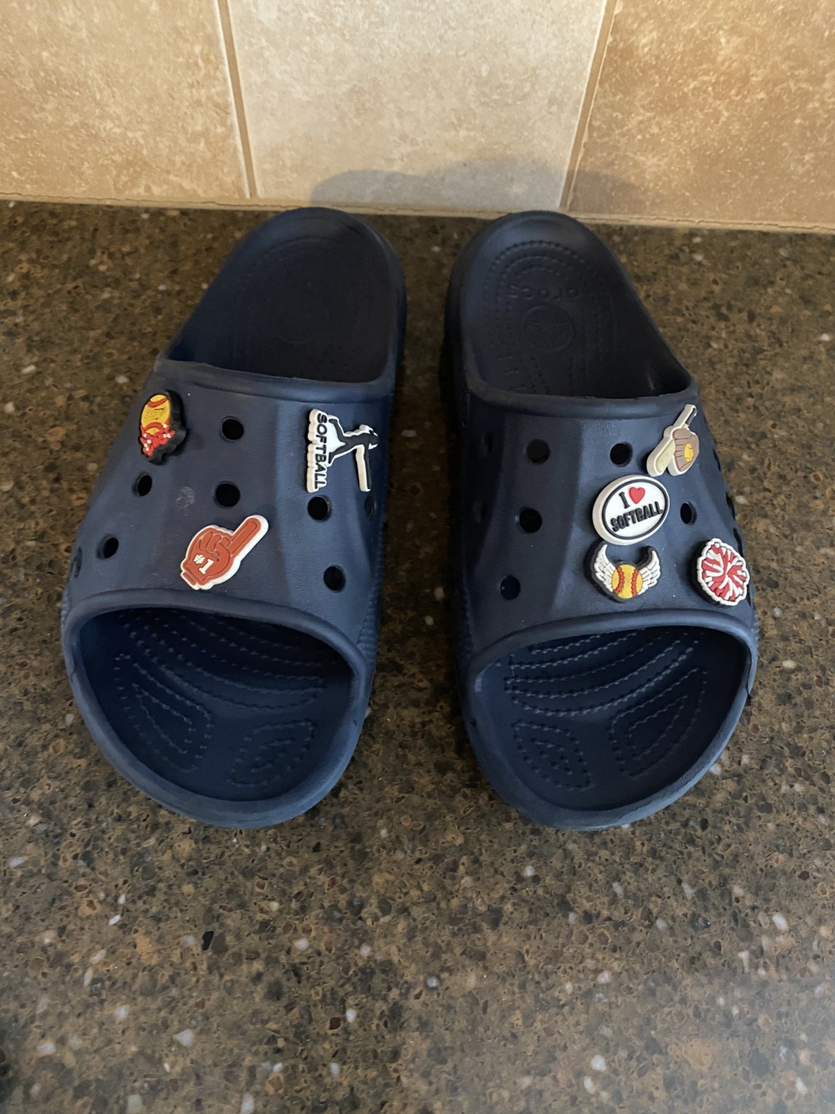 Crocs Adult Baya II Slides Comfortable Sandals Unisex W/charms W sz 10 /M Sz 8