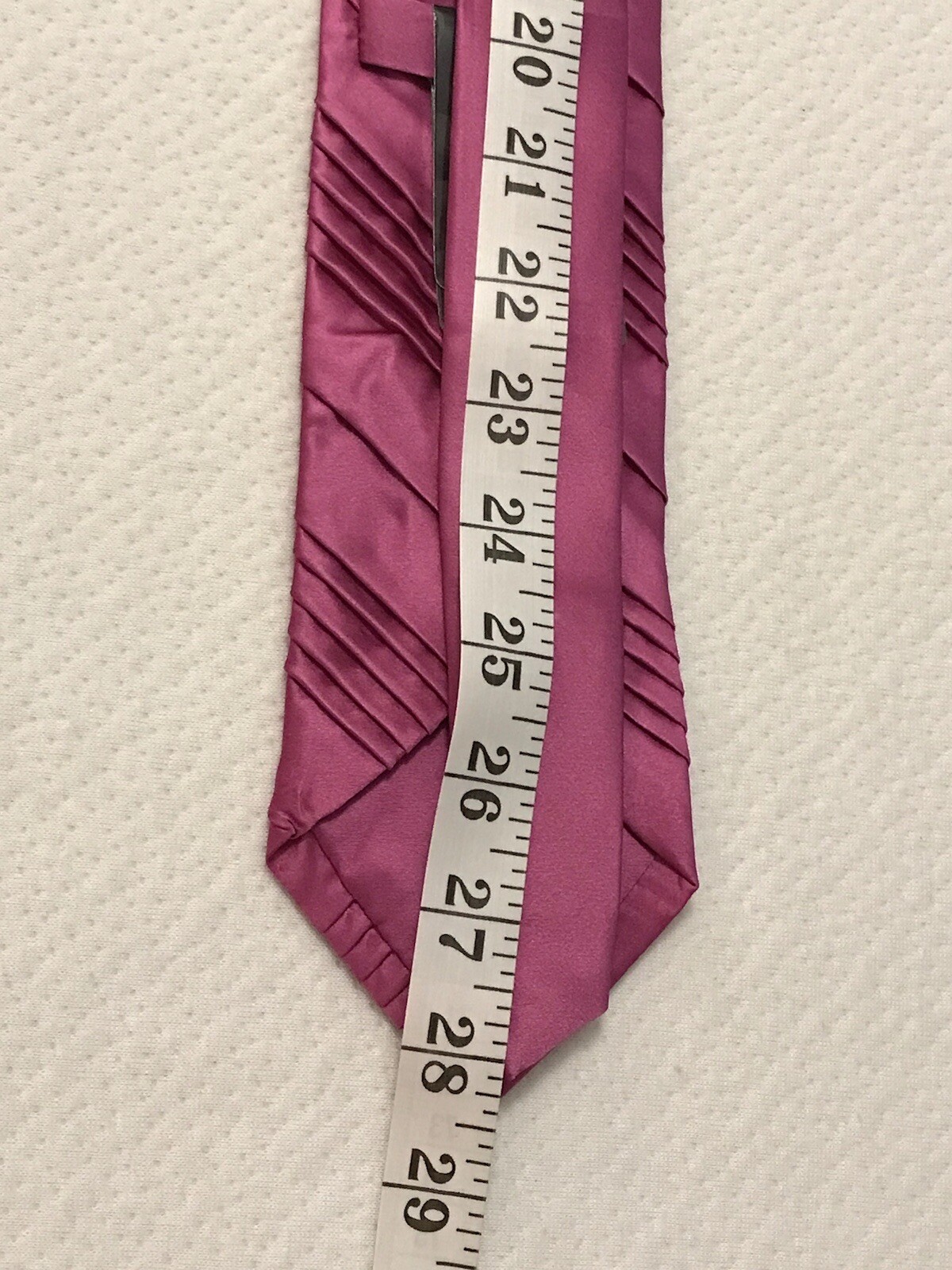 Jhane Barnes Silk Satin Look Neck Tie NEW Pleated Solid Pink 56” x 3 1/4” Formal