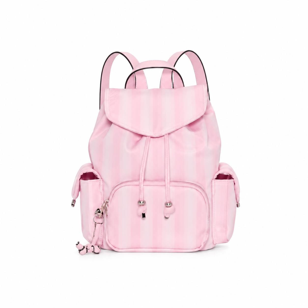 Victoria’s Secret Pink Striped Mini Backpack Drawstring Travel Casual Bag NWT