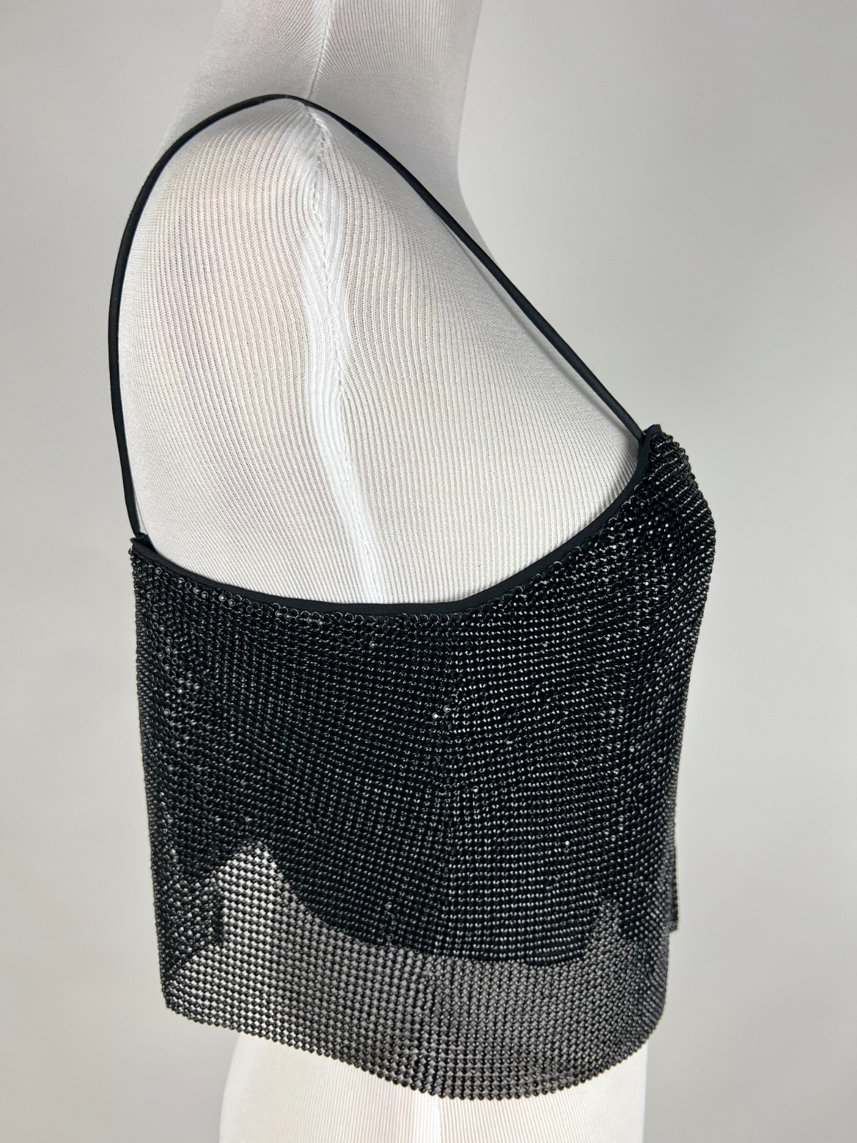 *NWT* ALICE + OLIVIA ‘Grazi Embellished Spaghetti Strap Top’ – S, Black