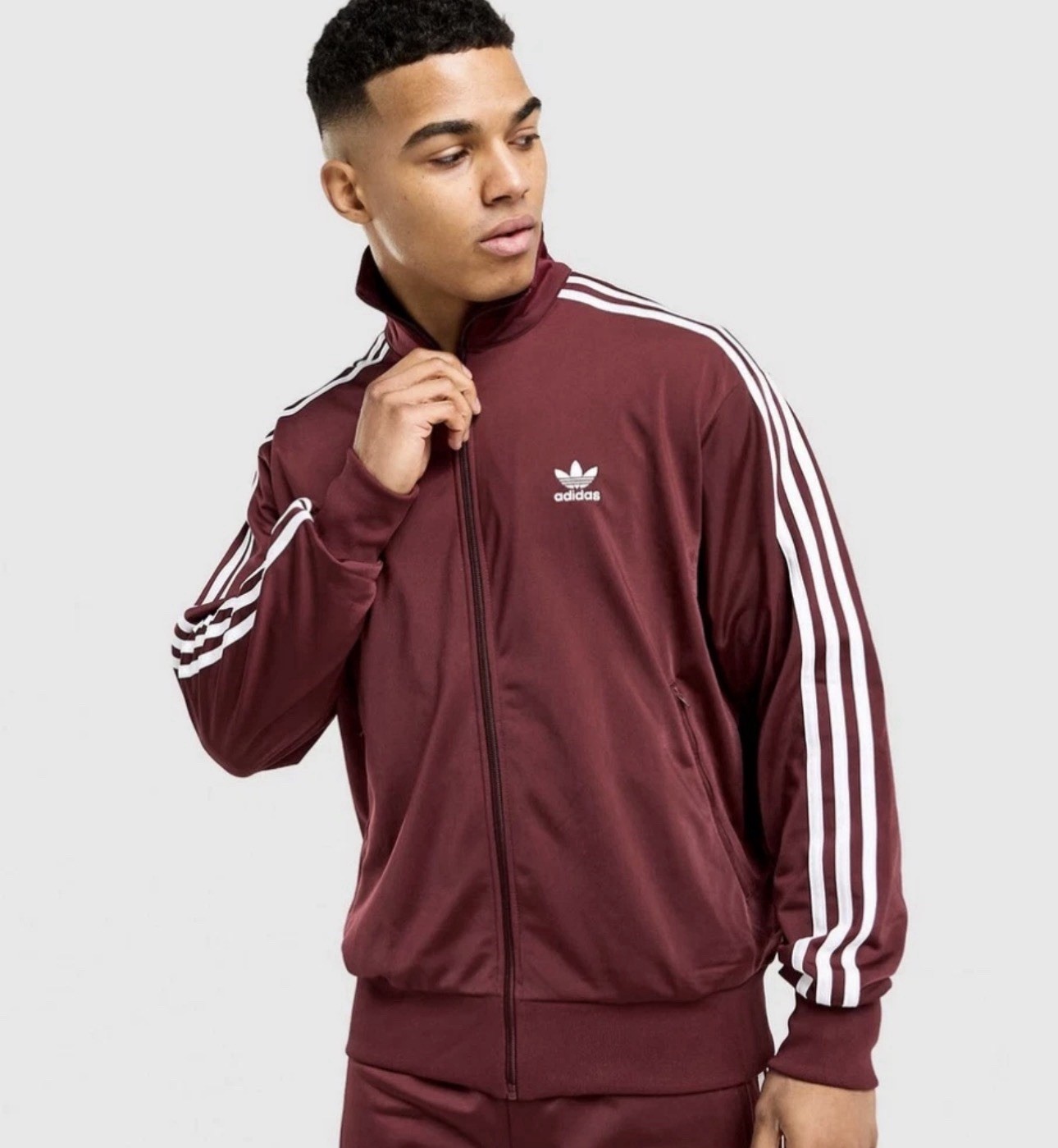Adidas Classic Firebird Tracksuit Maroon Burgundy 2 Piece Set Authentic MSRP$150