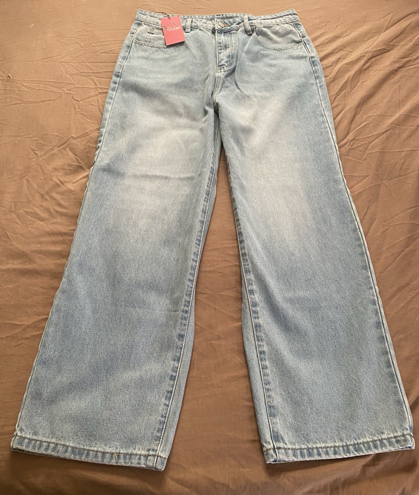 EMMIOL Baggy Jeans for Men Mid-Low Waist Streetwear Jeans Wide Leg Denim Pant