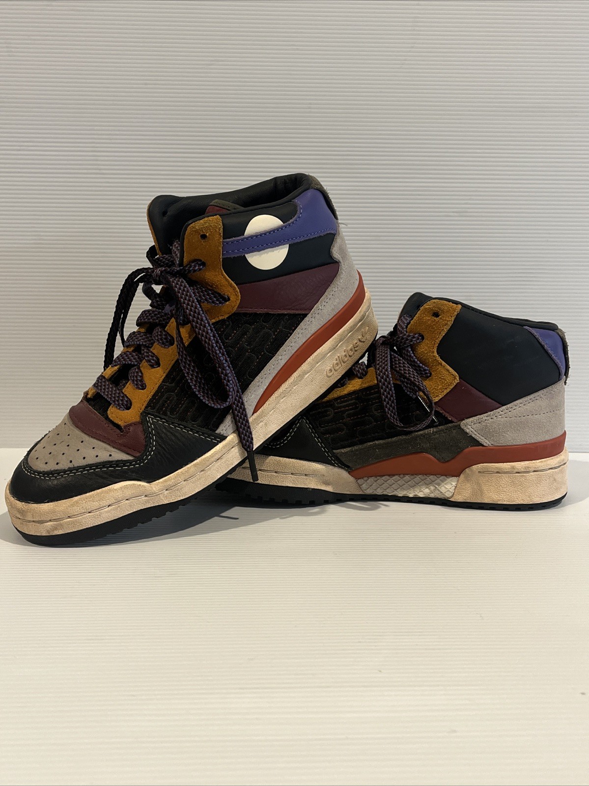 Adidas Forum Mid Patchwork HP5359 Mens US5 Multicolor Retro Shoes Mid-Cut