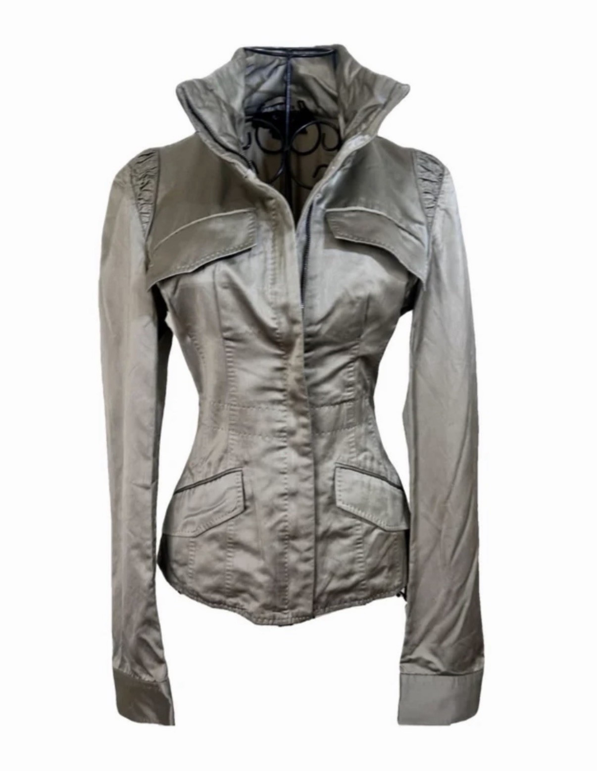 Gucci by Tom Ford Women’s Beige Leather/Silk Jacket Size Small