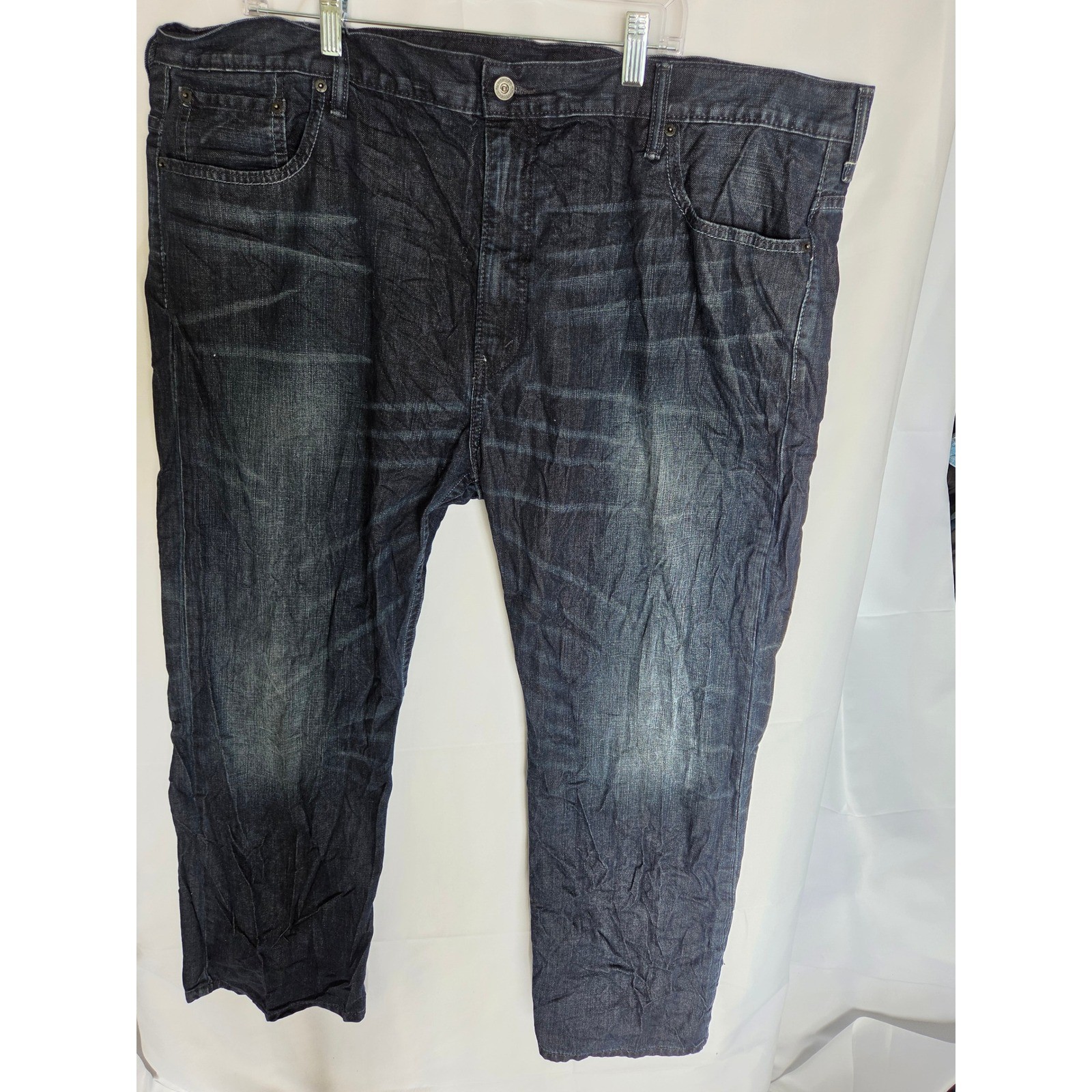 Levis 569 Loose Straight Jeans Mens Dark Wash Indigo Blue Cotton Denim